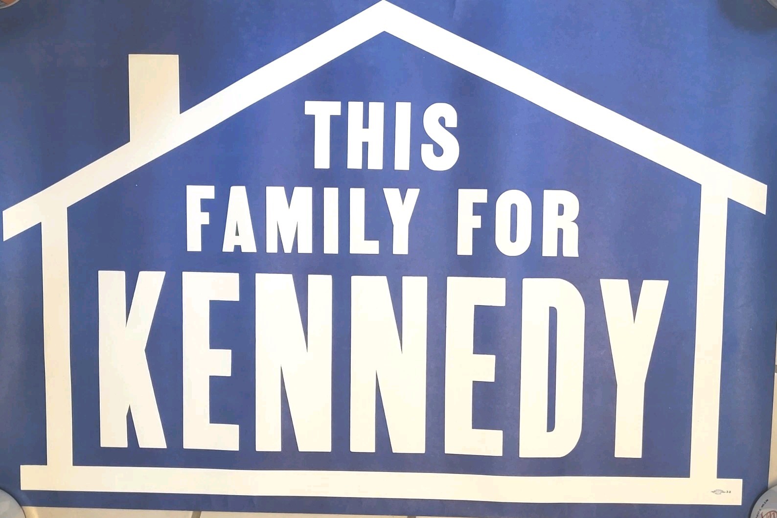 Ted Kennedy For President 1980 "OUR FAMILY" Campaign Headquarters Poster 20"x30"