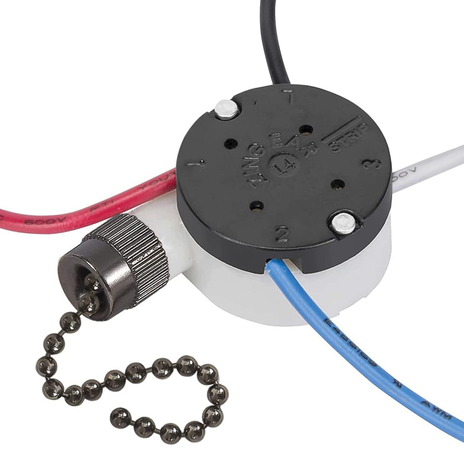 Ceiling Fan 3 Speed Switch-with 4 Pre-Installed Wires,Zing Ear ZE-208s E89885...