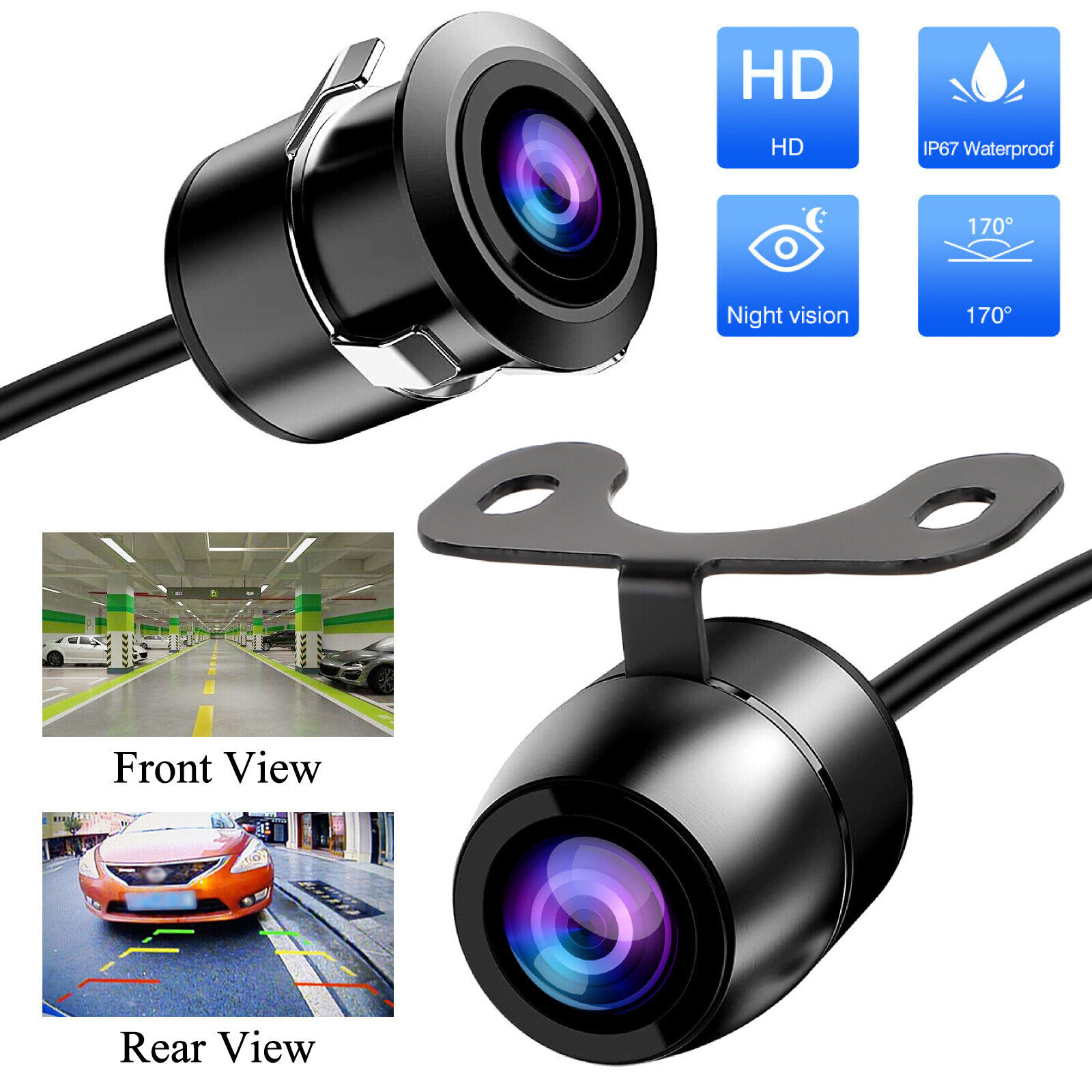 170º CMOS Car Rear/Front/Side View Reverse Backup Parking Cam Camera Waterproof