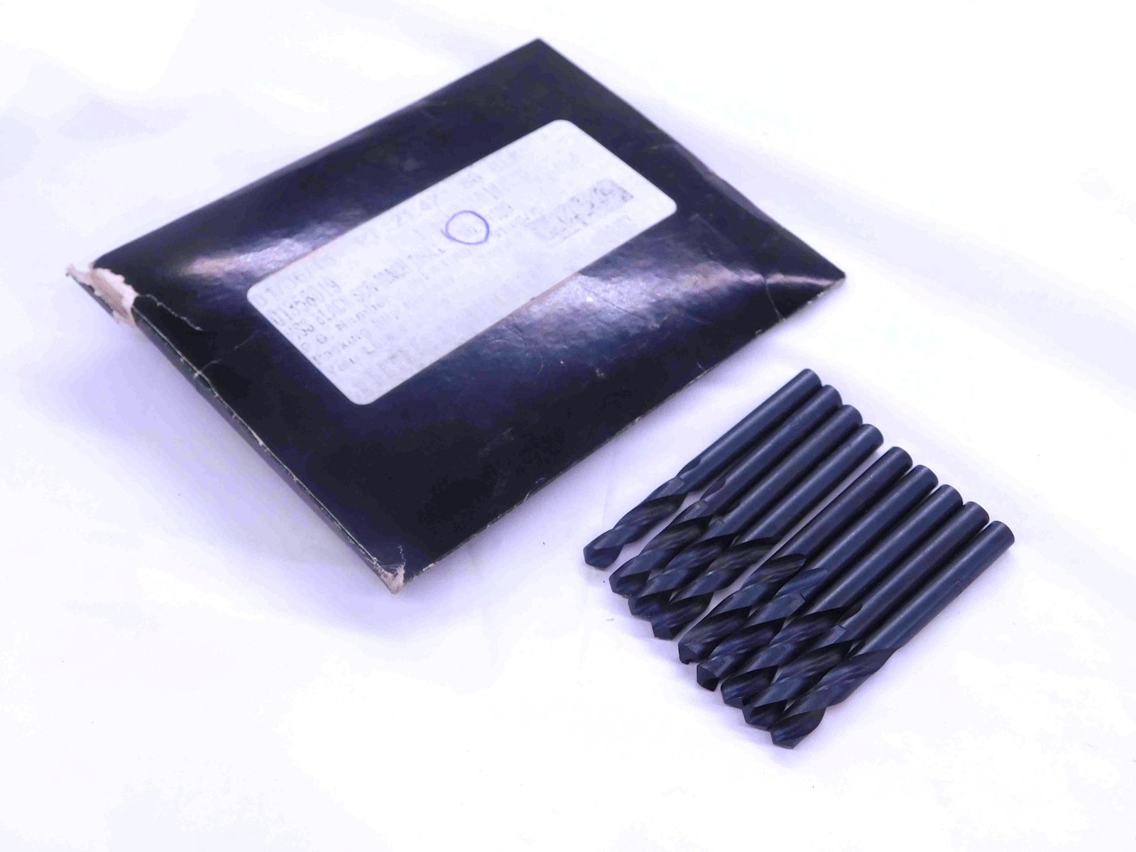 9PCS INTERSTATE #1 OXIDE HSS SCREW MACHINE LENGTH DRILL BIT 1/4 SHANK .228