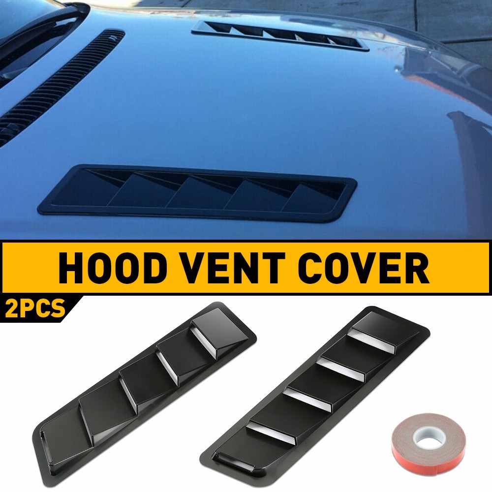 2x Car Scoop Vent Hood Kit Cold Flow Air Intake Louvers Cooling Bonnet Cover US