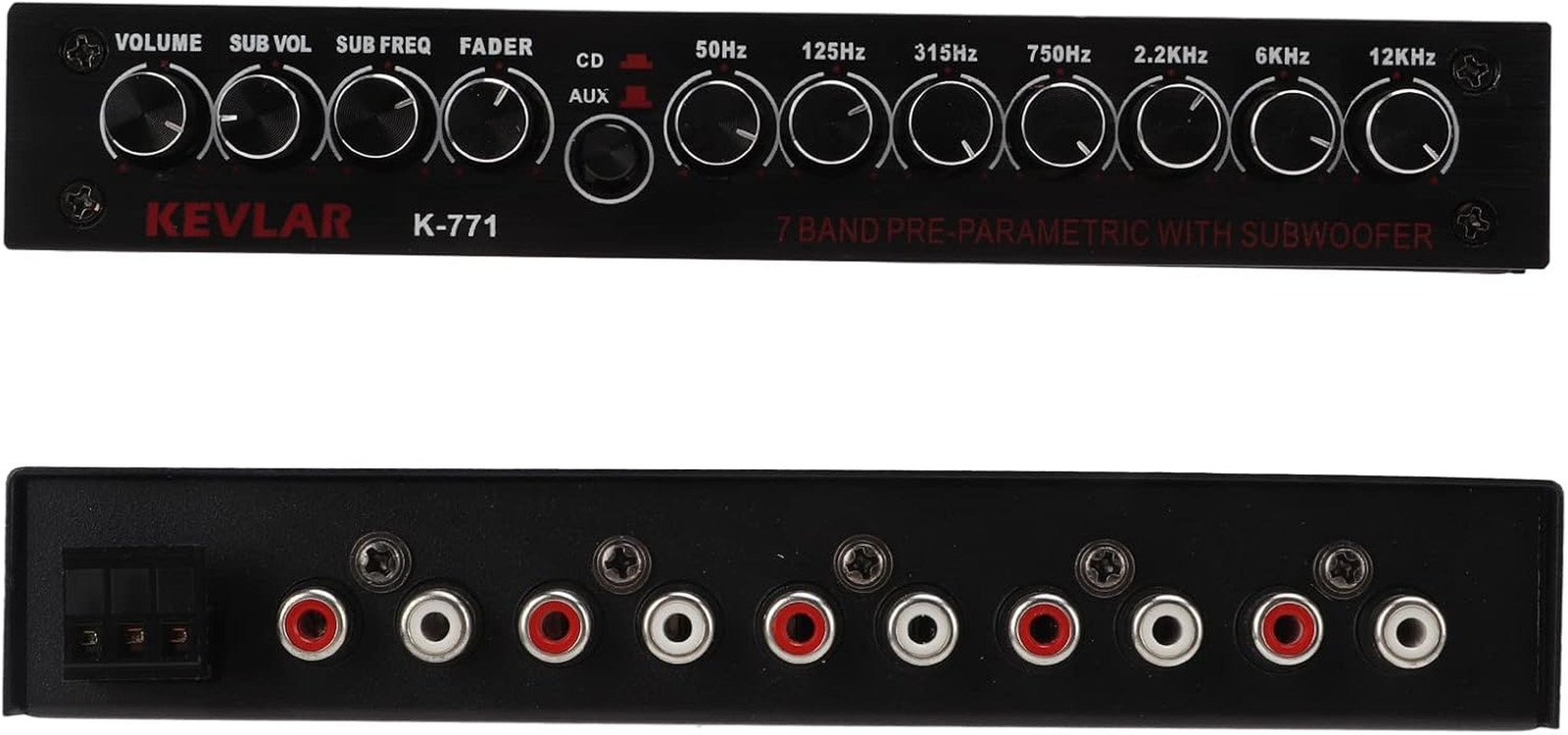7 Band Car Audio Graphic Equalizer, Variable Gain Adjustment High Level Input EQ