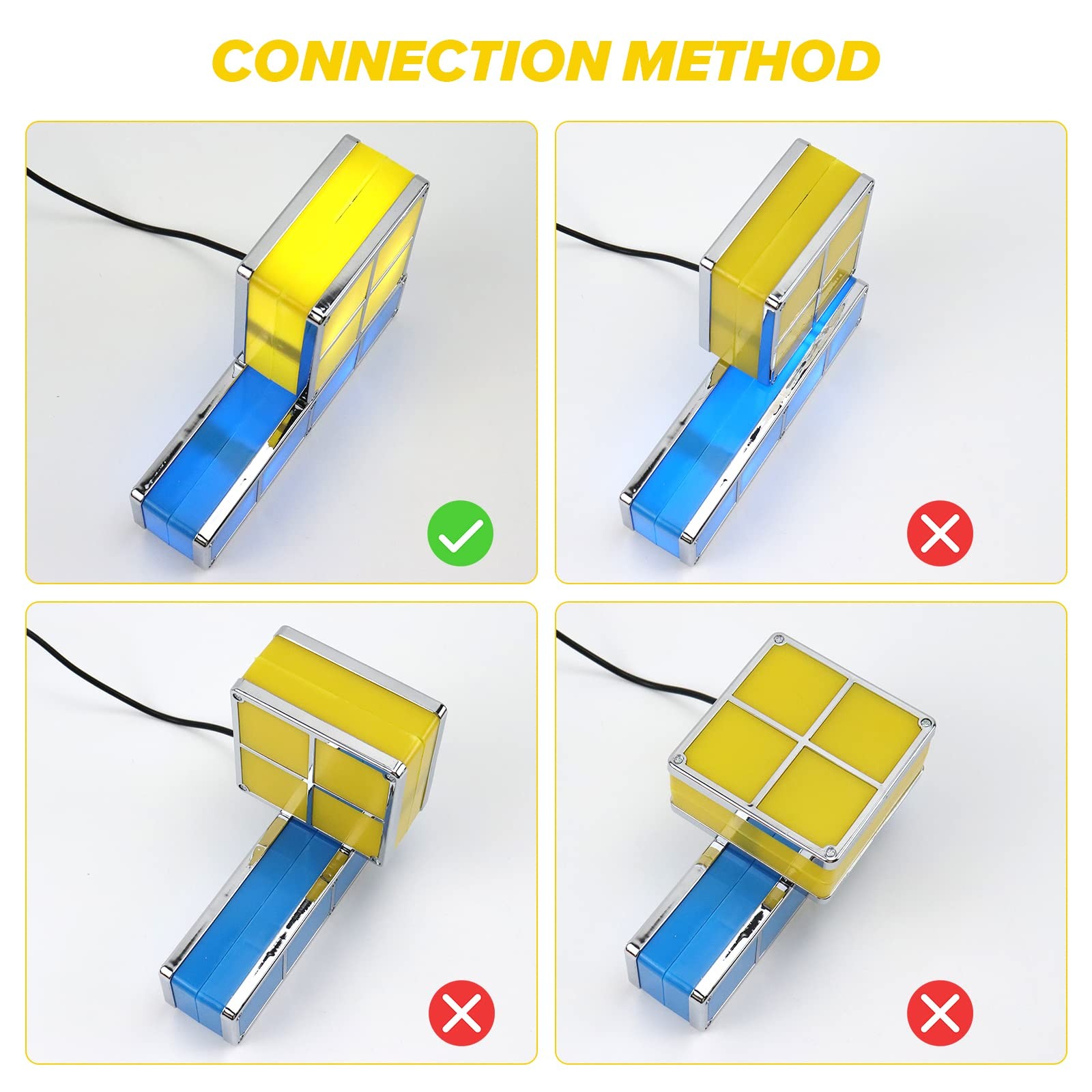 Night Light,DIY Stackable LED 7 Colors Interlocking Induction Novelty Desk La...