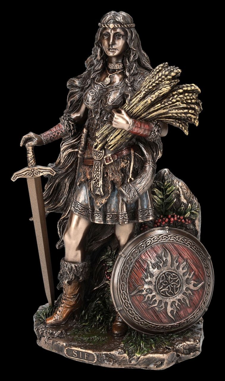 Bronze Finish 3 3/8" Lady Sif Norse Goddess of Earth & Family Miniature Figurine
