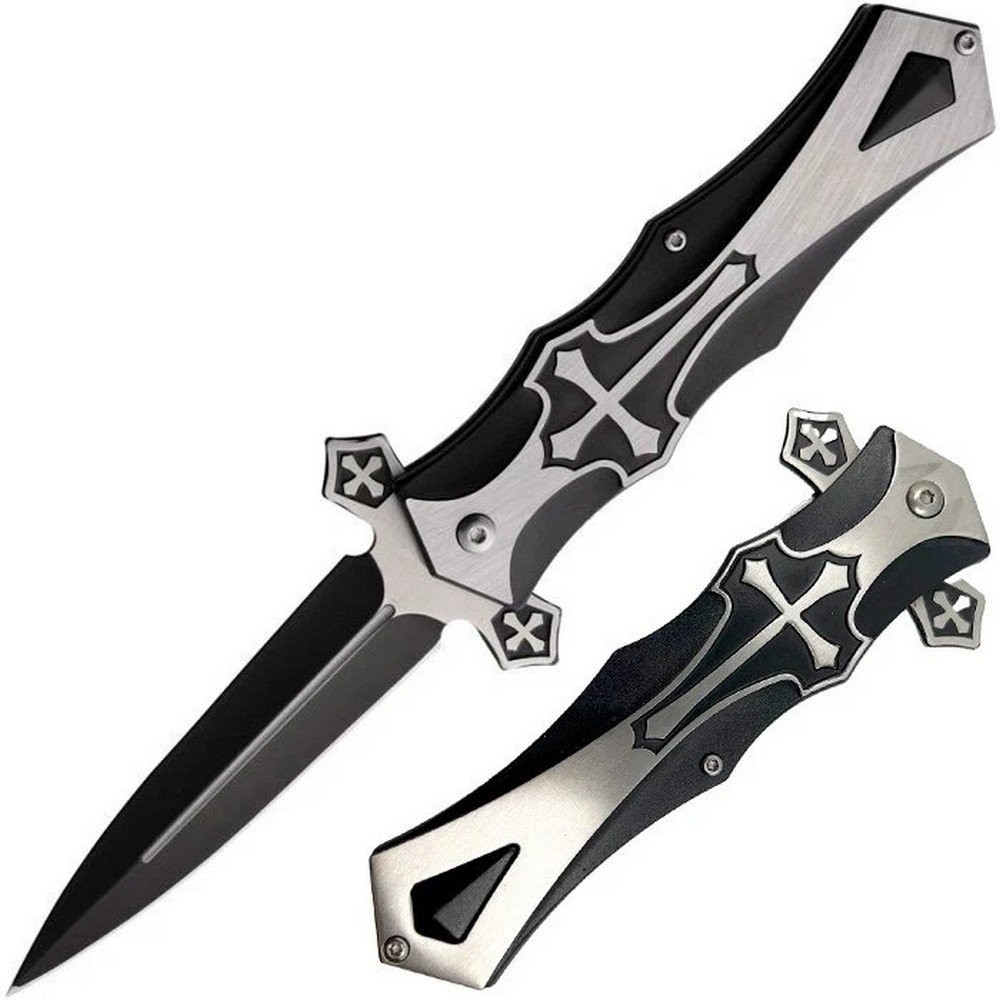 ElitEdge Knight Liner A/O Folding Knife 420C Steel Blade ABS Handle - 10-817BK