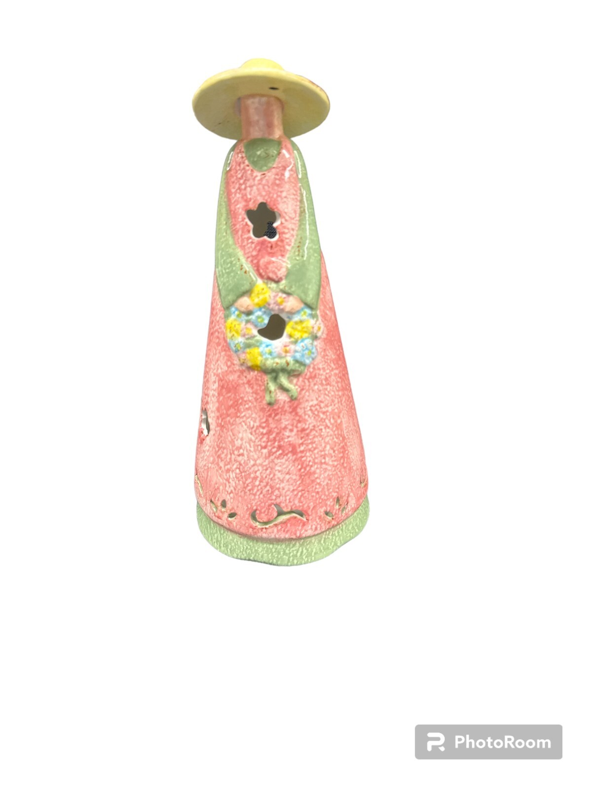 Dennis East Figurine Gardening Woman 11" Tall Candle Holder Ceramic Luminary
