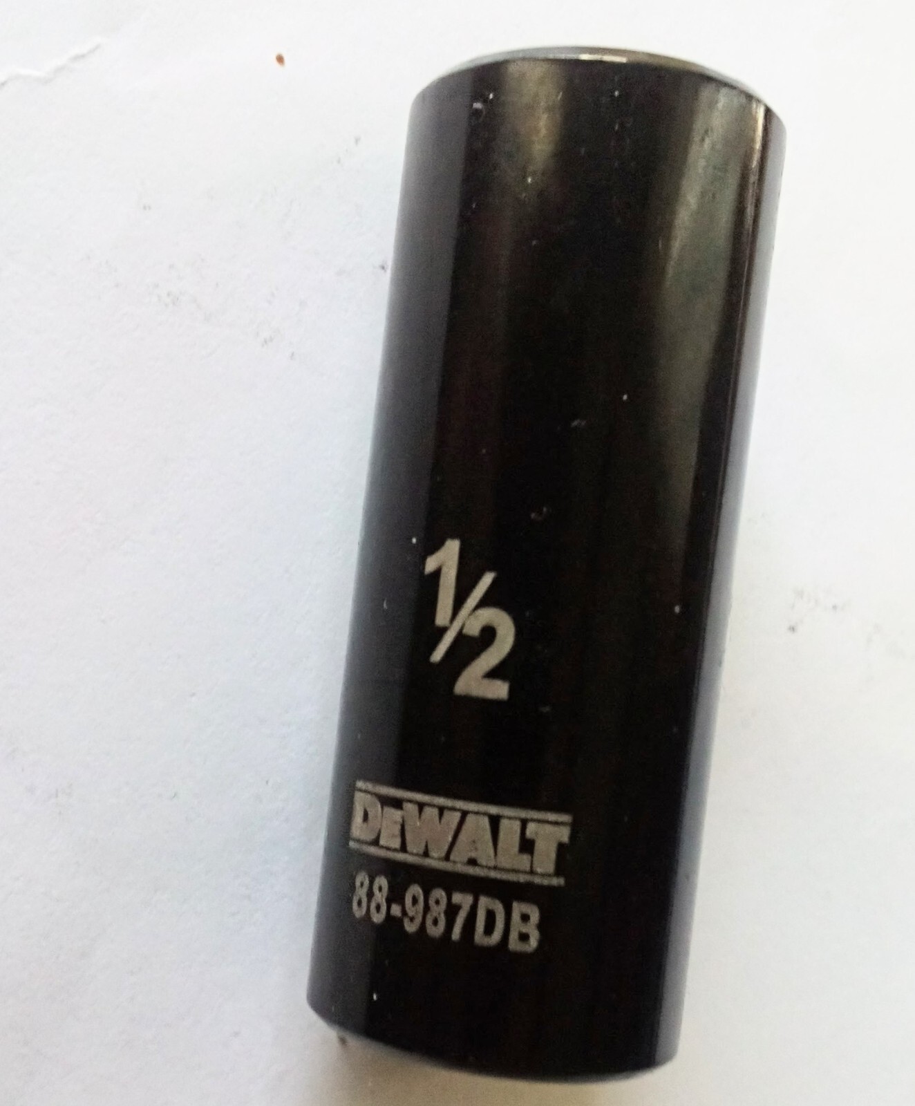 DeWalt 1/2" x 3/8 " Dr  SAE Black Chrome Deep Well Socket - 88-987DB - 6 Pt