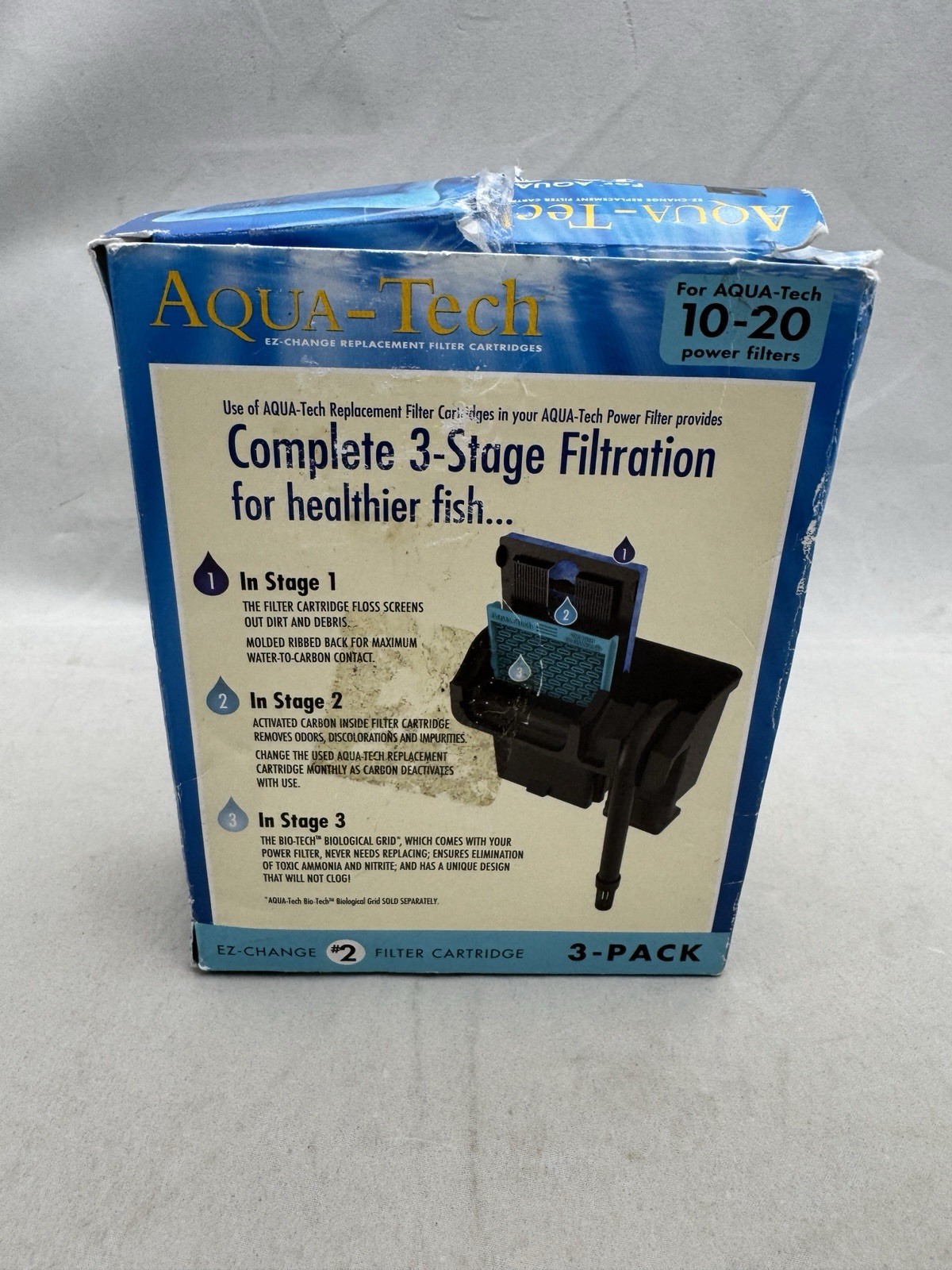 Aqua-Tech EZ-Change Aquarium Filter #2 Cartridge For 10-20G Filters 3 Pack