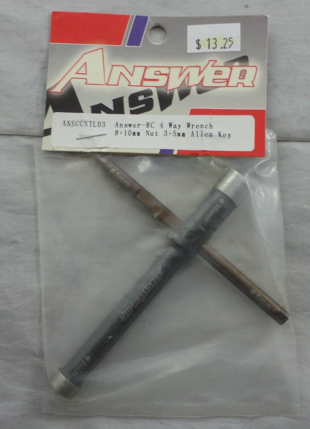 Answer RC 4-Way Cross Wrench 8mm/10mm Nut & 3mm/5mm Hex ANSCCSTL03