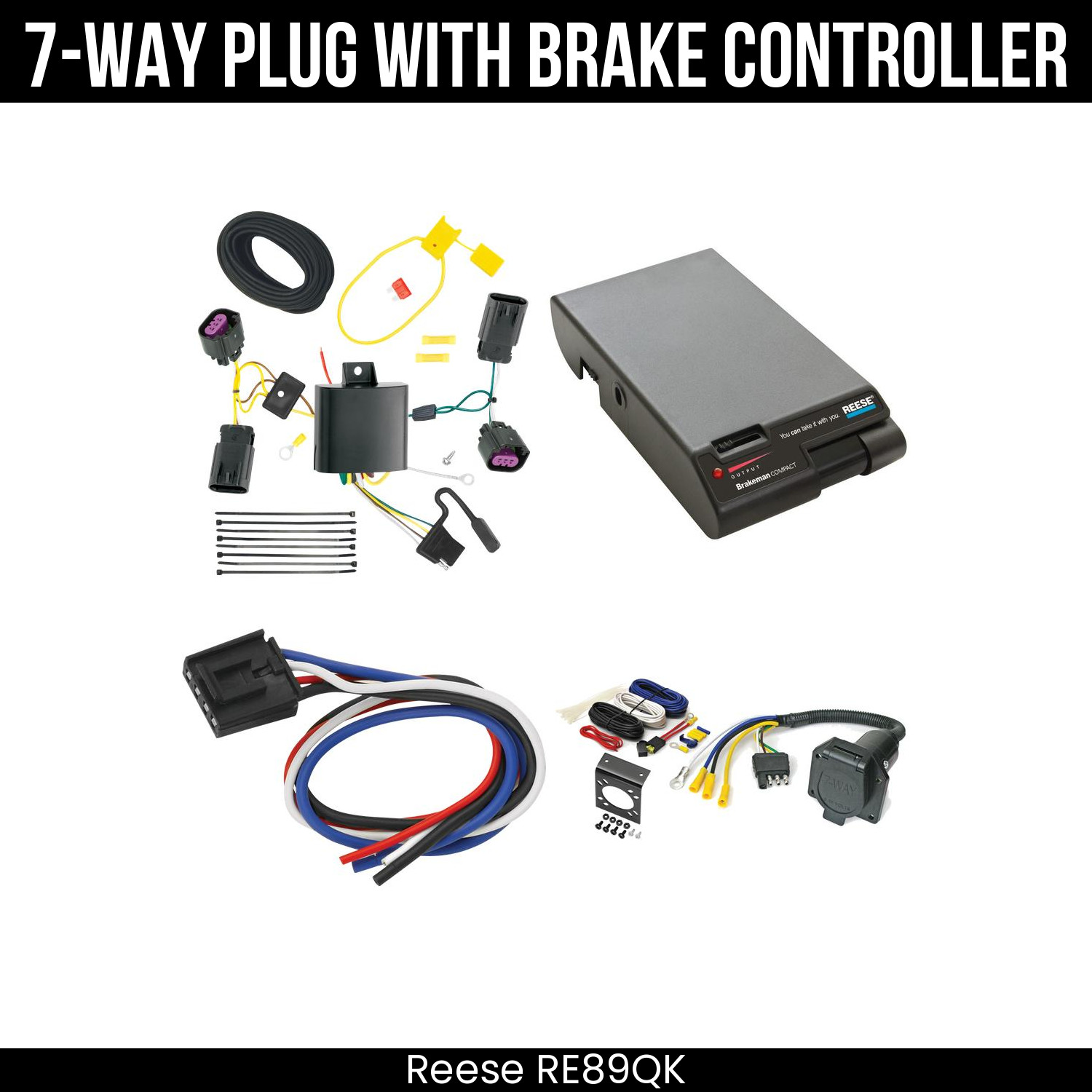 Reese RV 7-Way Wiring + Brake Control For 11-20 Dodge Journey w/o LED Taillights