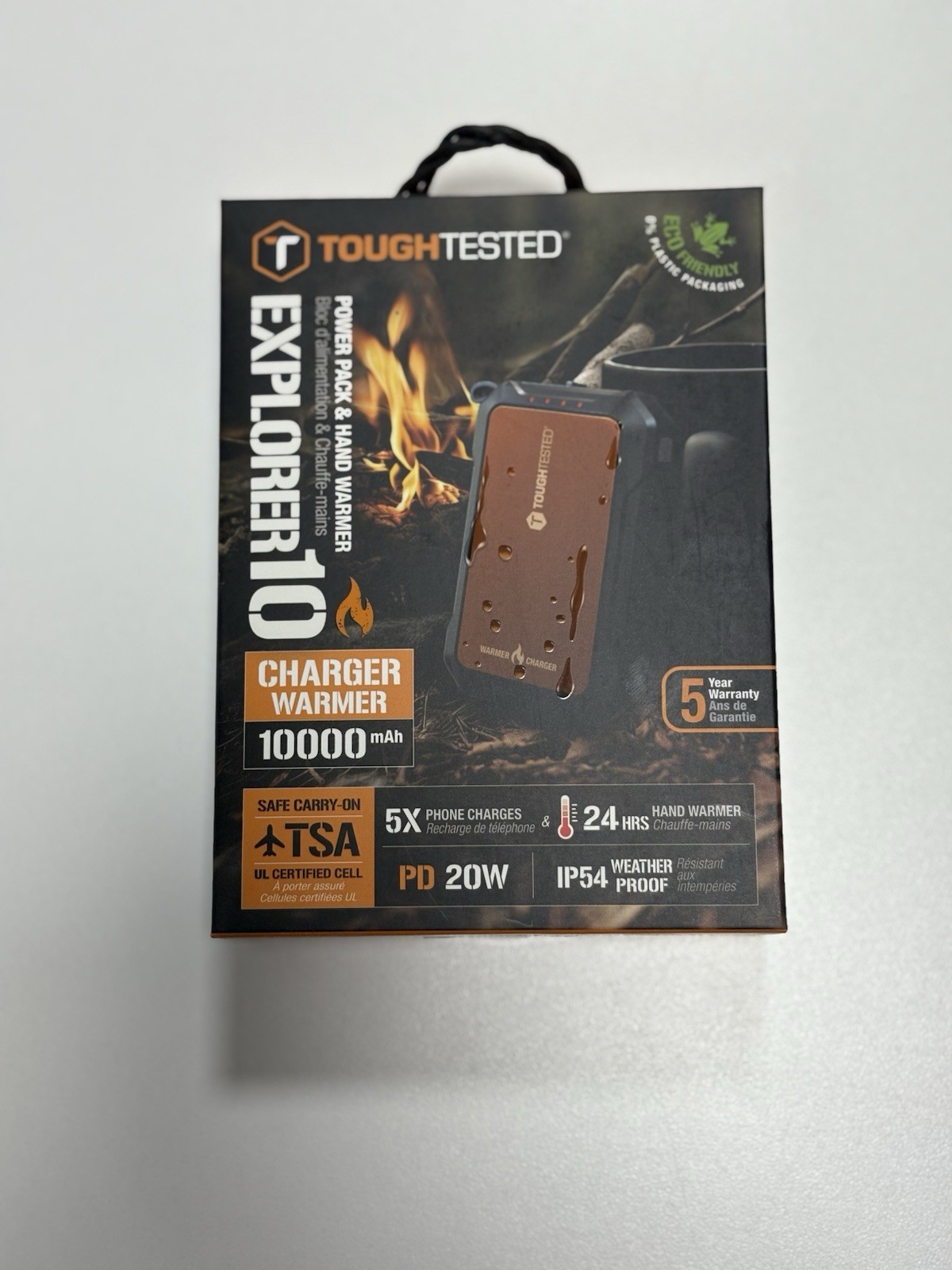 TOUGH TESTED Power Pack & Hand Warmer 10,000mAh PD 20W LED Flashlight