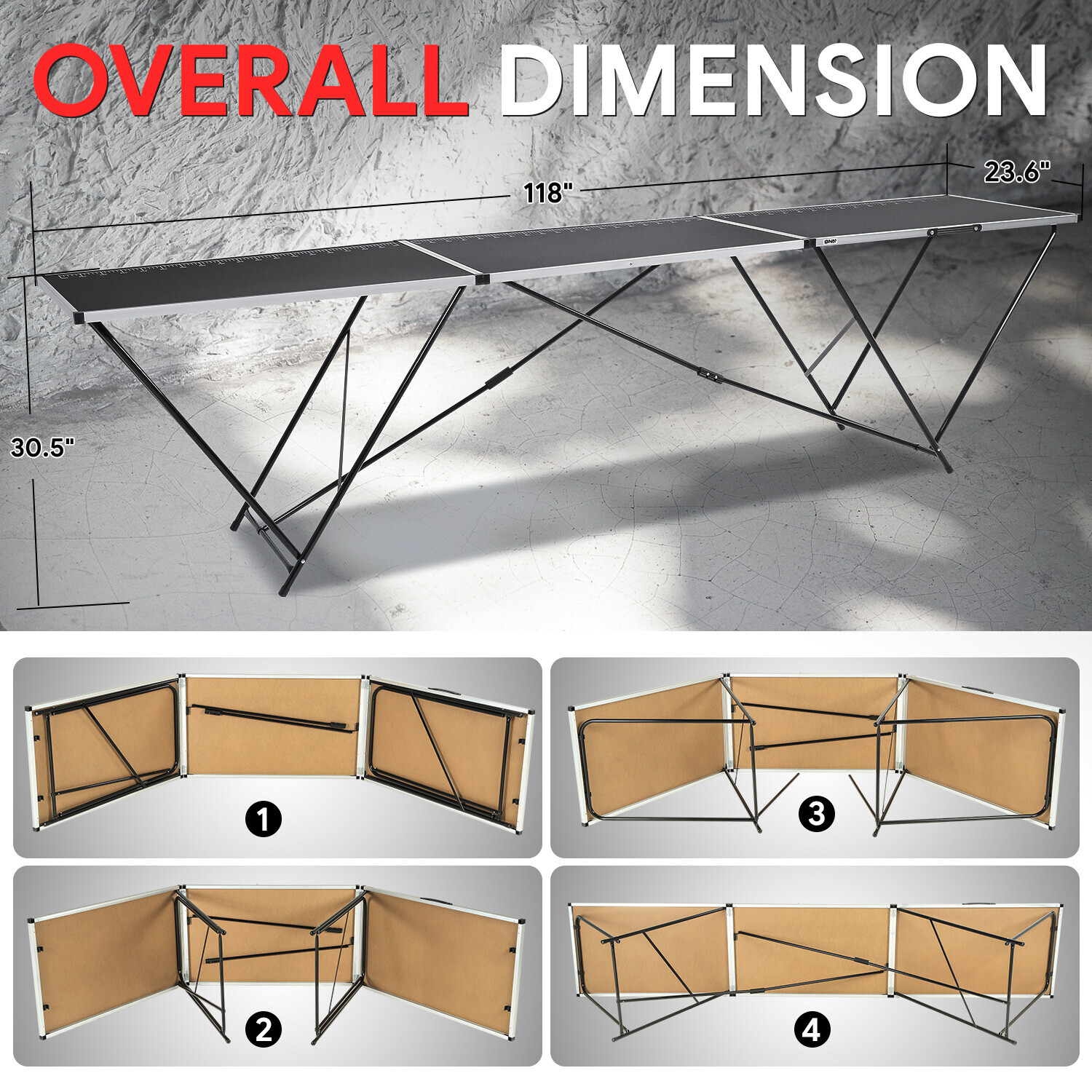 66LB Compact Foldable Measurable Steel Work Bench Table Desktop Craftsmen DIY