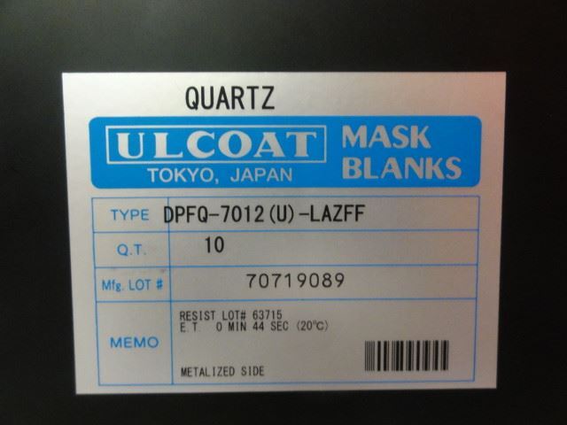 ULCOAT DPFQ-7012(U)-LA2FF Quartz Mask Blanks Box