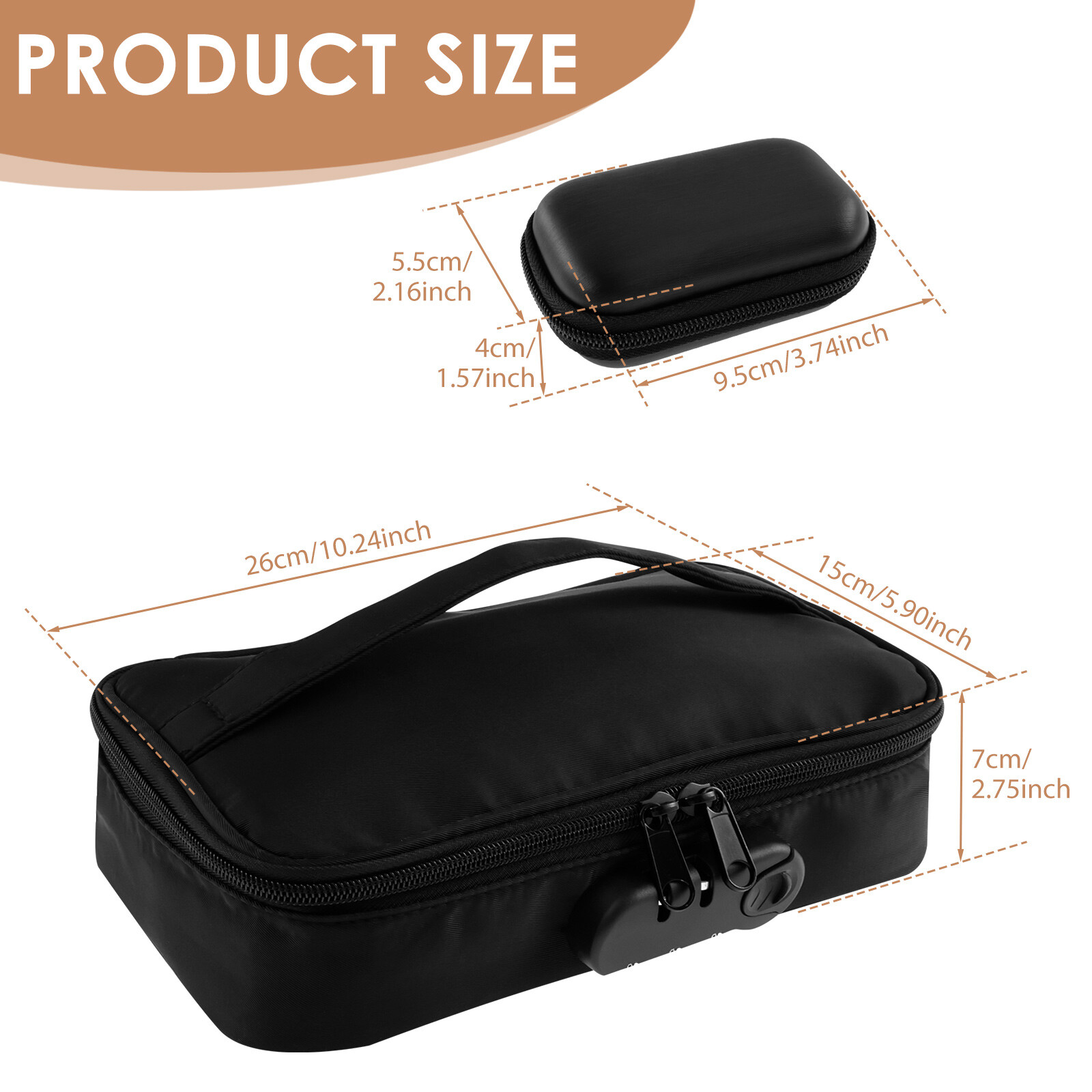 Lockable Toy Storage Bag Portable Locking Storage Bag with Mini Zipper Box‰`
