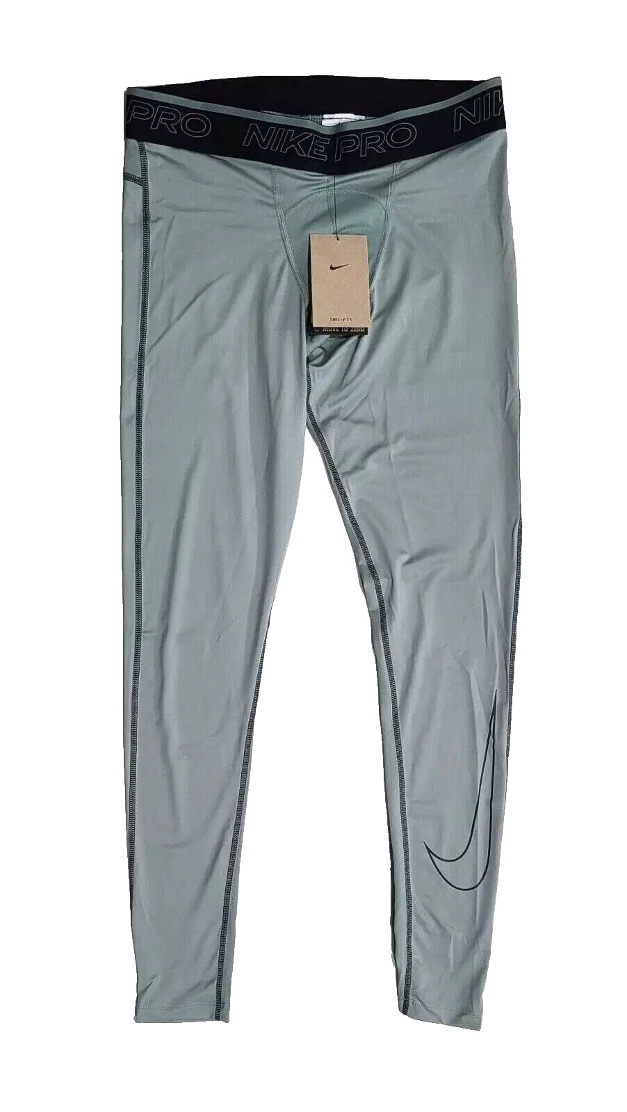 NEW Size XL Nike Pro Dri-FIT Mens Tights Full Length Jade Green DD1913-357 Black
