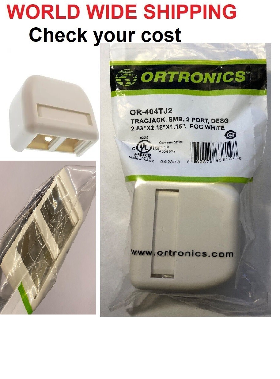 ORTRONICS 2-404TJ2 Plastic Surface Mount Box Fog White Color 2-Port TracJack