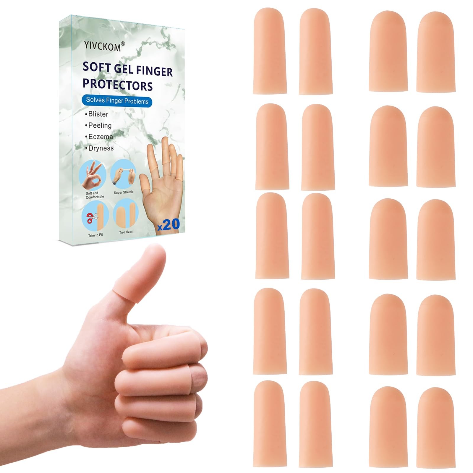 Gel Finger Cots, Silicone Protectors, Fingertip Bandages Band-aids...