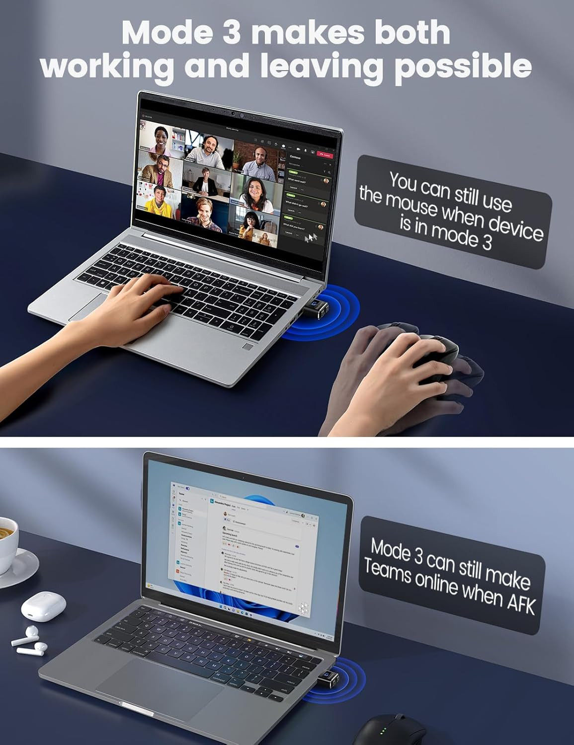 Metal USB-C Tiny Mouse Jiggler, Mouse Mover Undetectable, Automatic