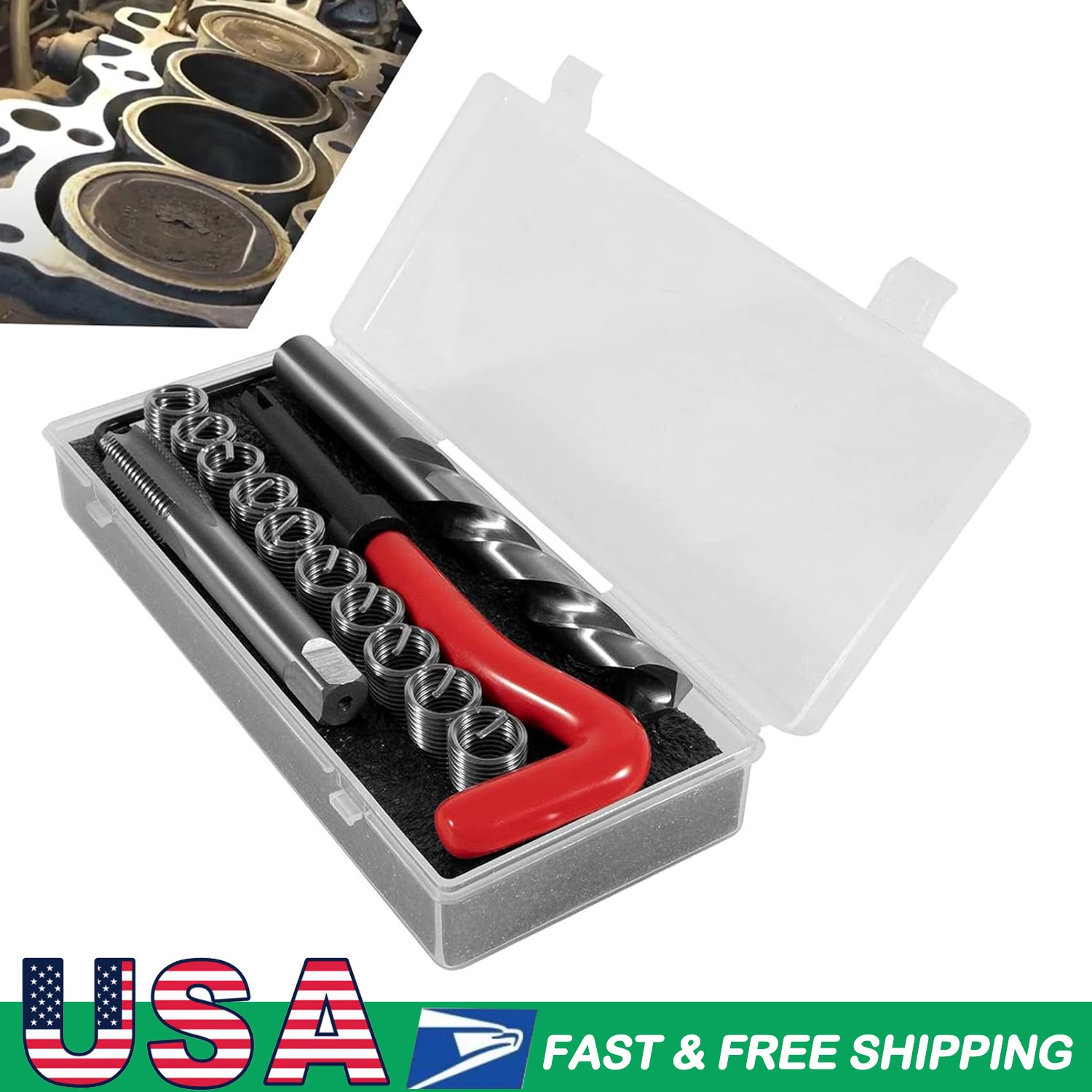1420 Head Thread Bolt Repair Tool Kit for Honda B16 Engine, Toyota M11.5mm x 1.5
