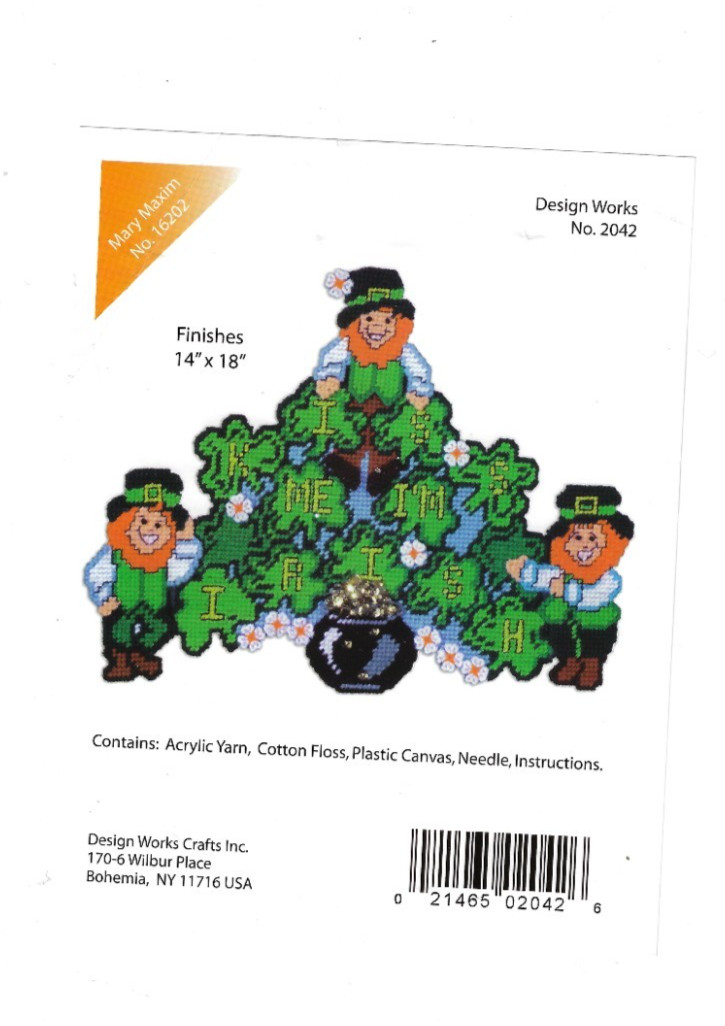 KISS ME I'M IRISH  WALL HANGING 7ct  plastic canvas PATTERN  (#TF0453)