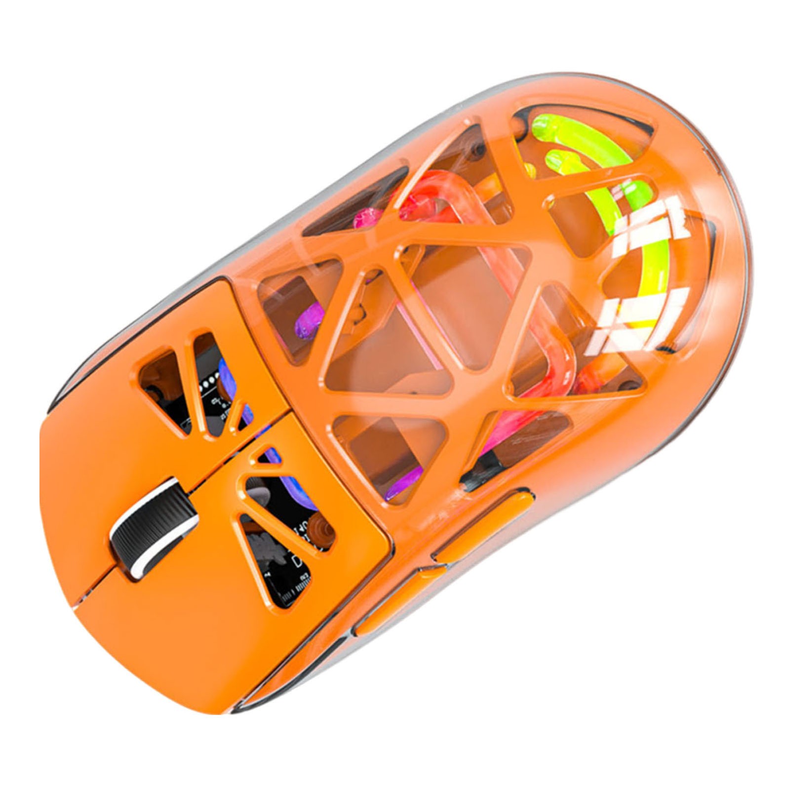 Wireless Gaming Mouse 3 Modes Bluetooth 2.4G USB-C 4800DPI RGB Orange