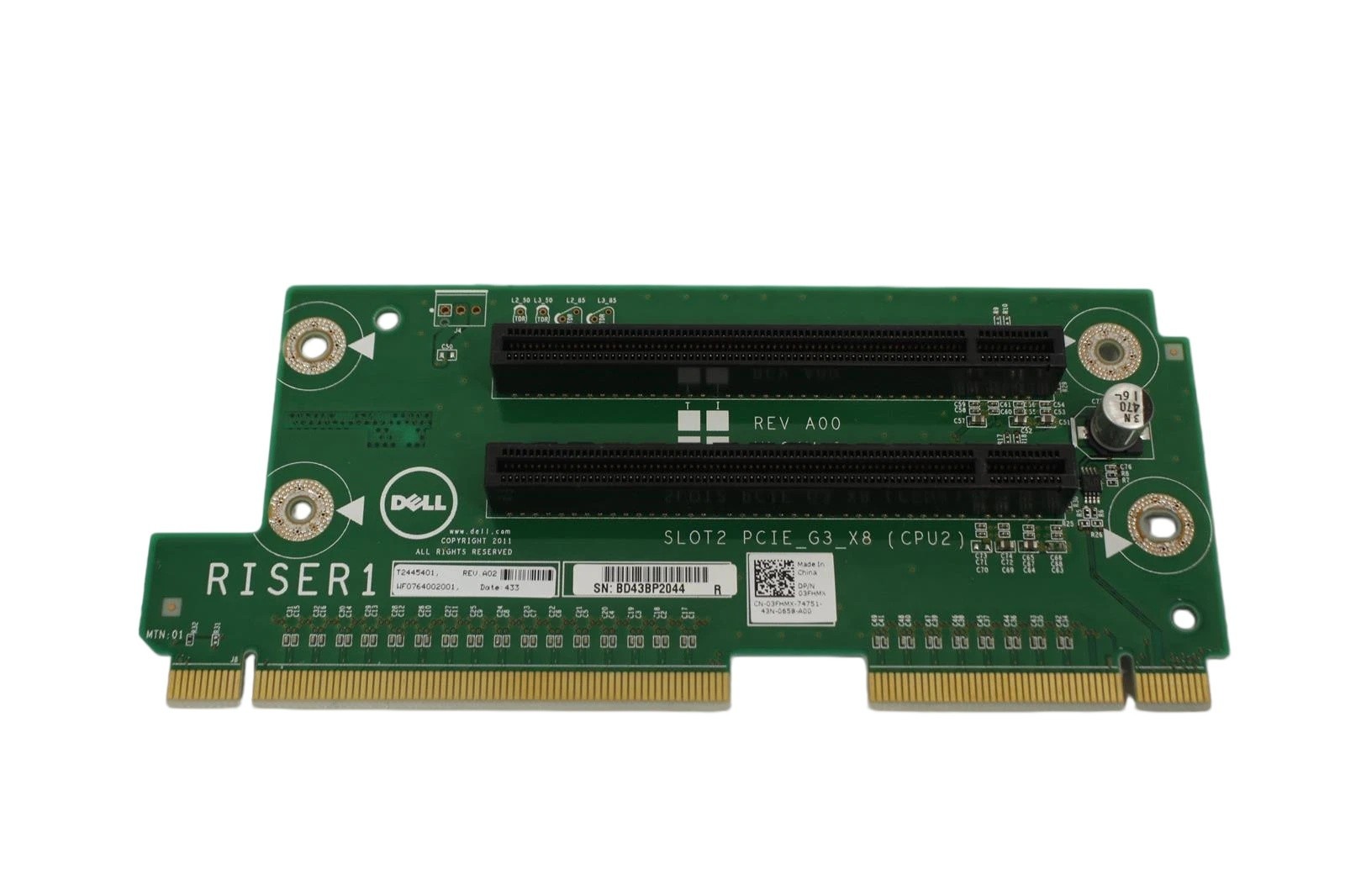 Dell PowerEdge R820 R830 PCIe Riser 1 Card Board 3FHMX 03FHMX G3X8 G3X16