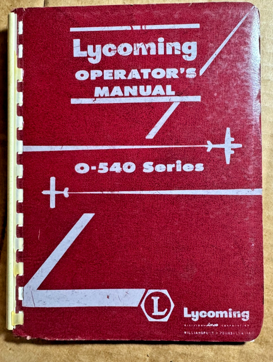 Avco Lycoming Aircraft Engines Operators Manual O-540 series #60299-9