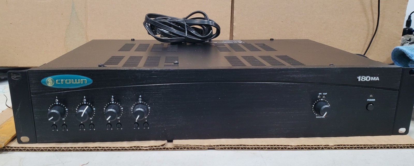 Crown 180MA Commercial Pro Audio 4-Channel 80W Power Amplifier Amp Mixer G180MA