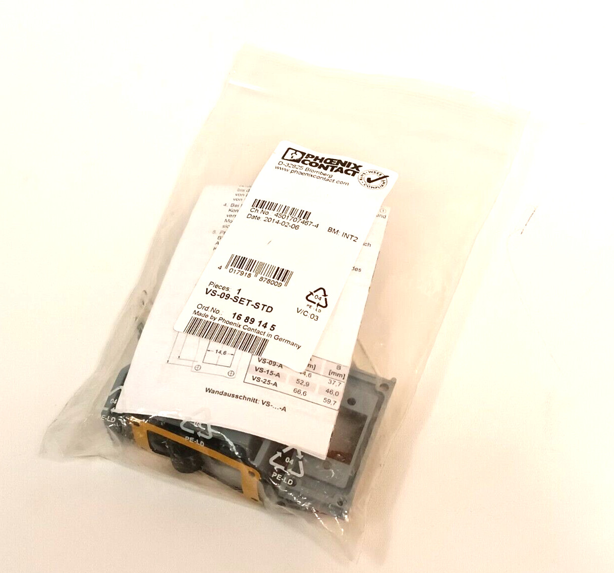 Phoenix Contact VS-09-SET-STD Connector Plug VS09SETSTD