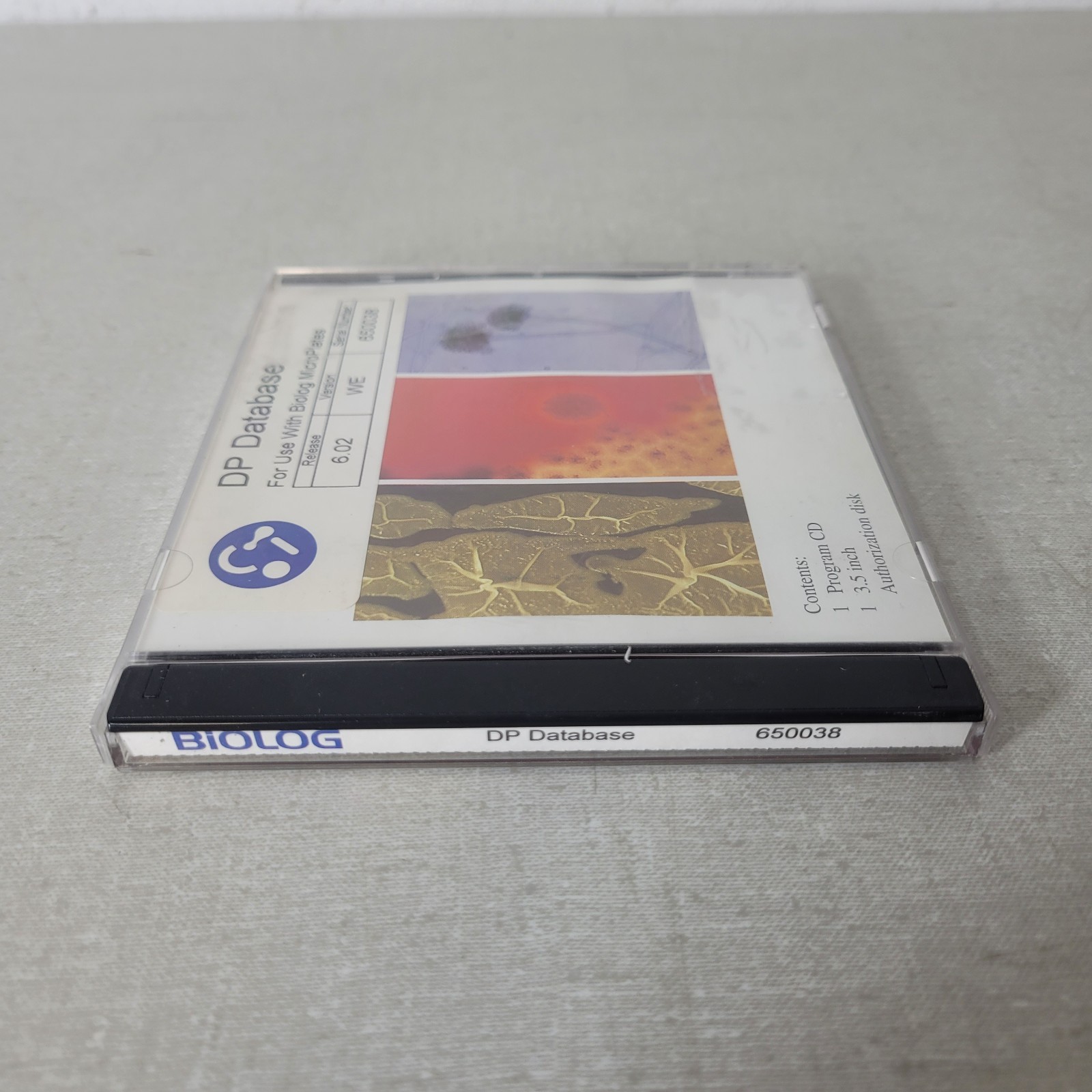 Biolog 650038 DP Database 6.p2 WE Program CD w/ Authorization Floppy Disk