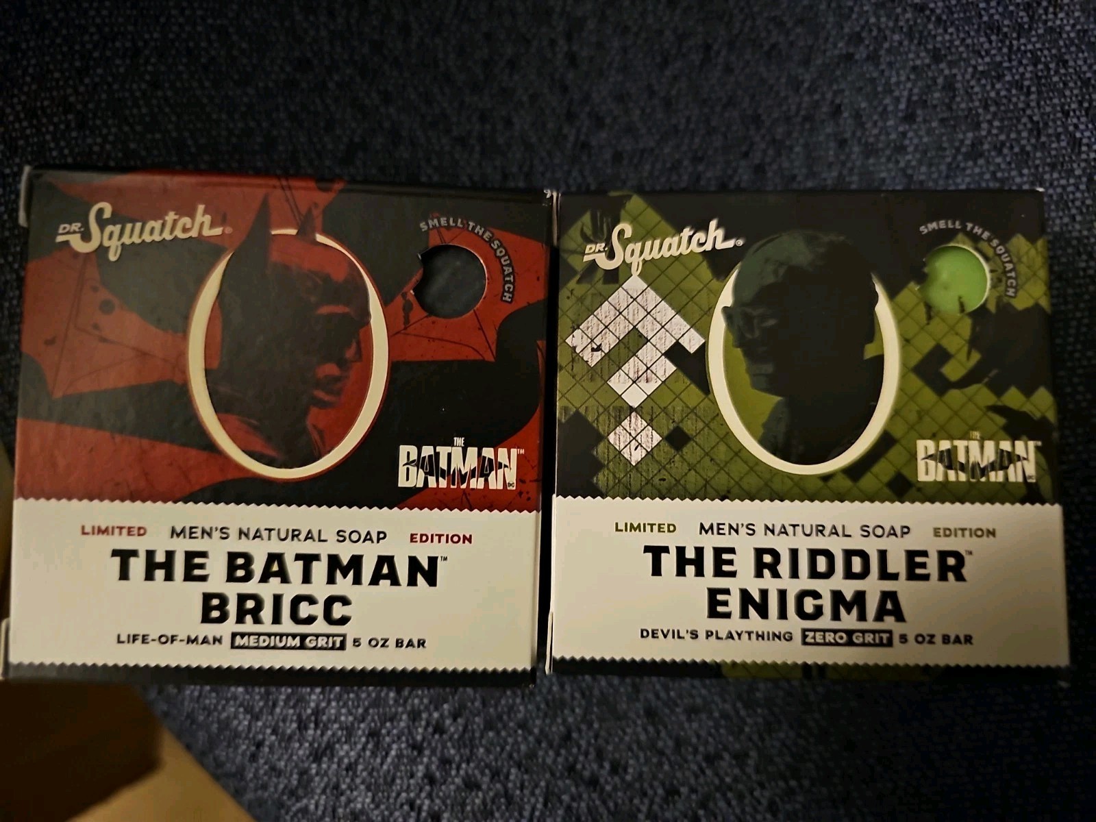 Dr. Squatch Batman Set! Riddler's Enigma And The Batman Bricc Soaps 5 Oz!
