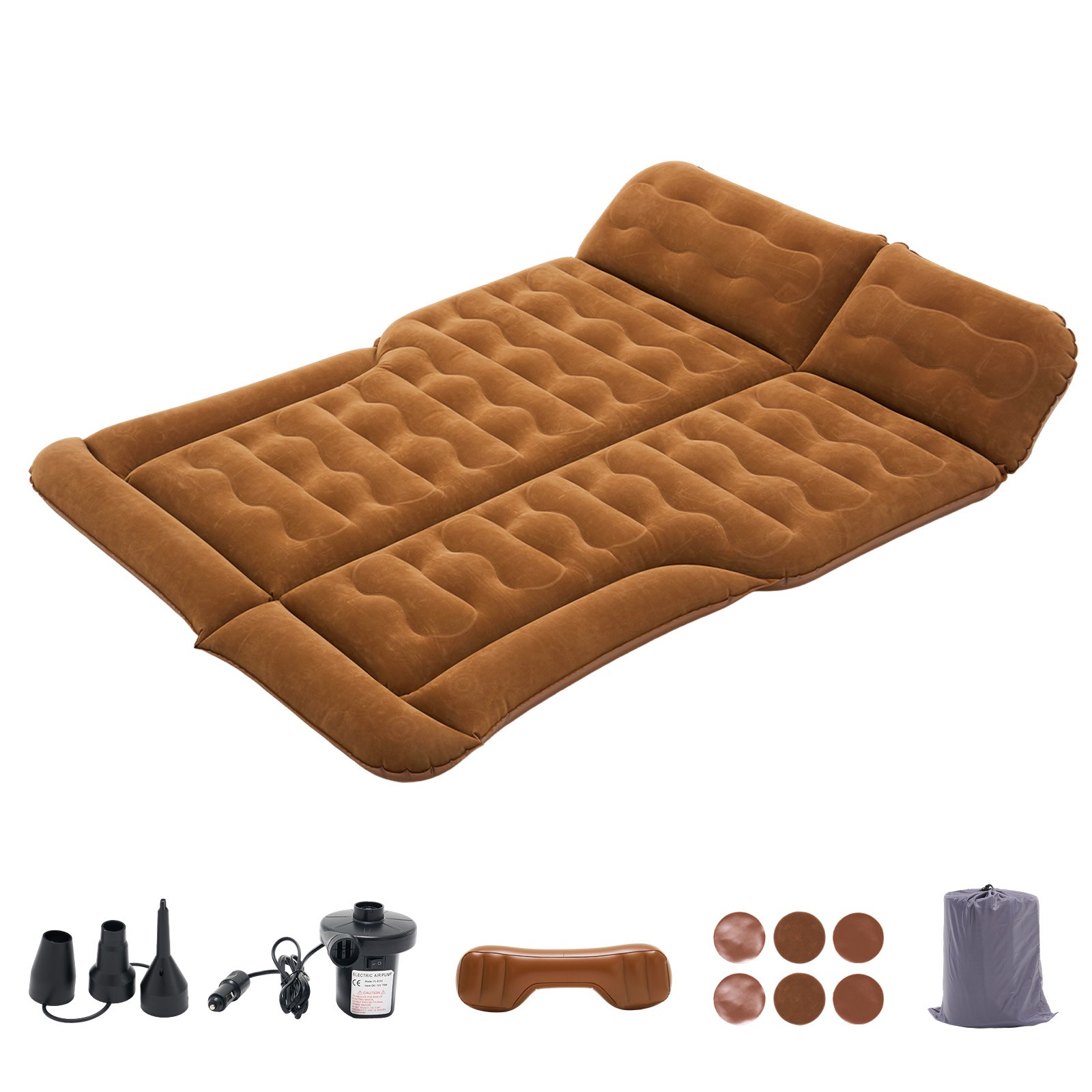 Inflatable SUV Car Trunk Camping Air Mattress Bed w/ Gap Filler Pad&12V Pump 59"