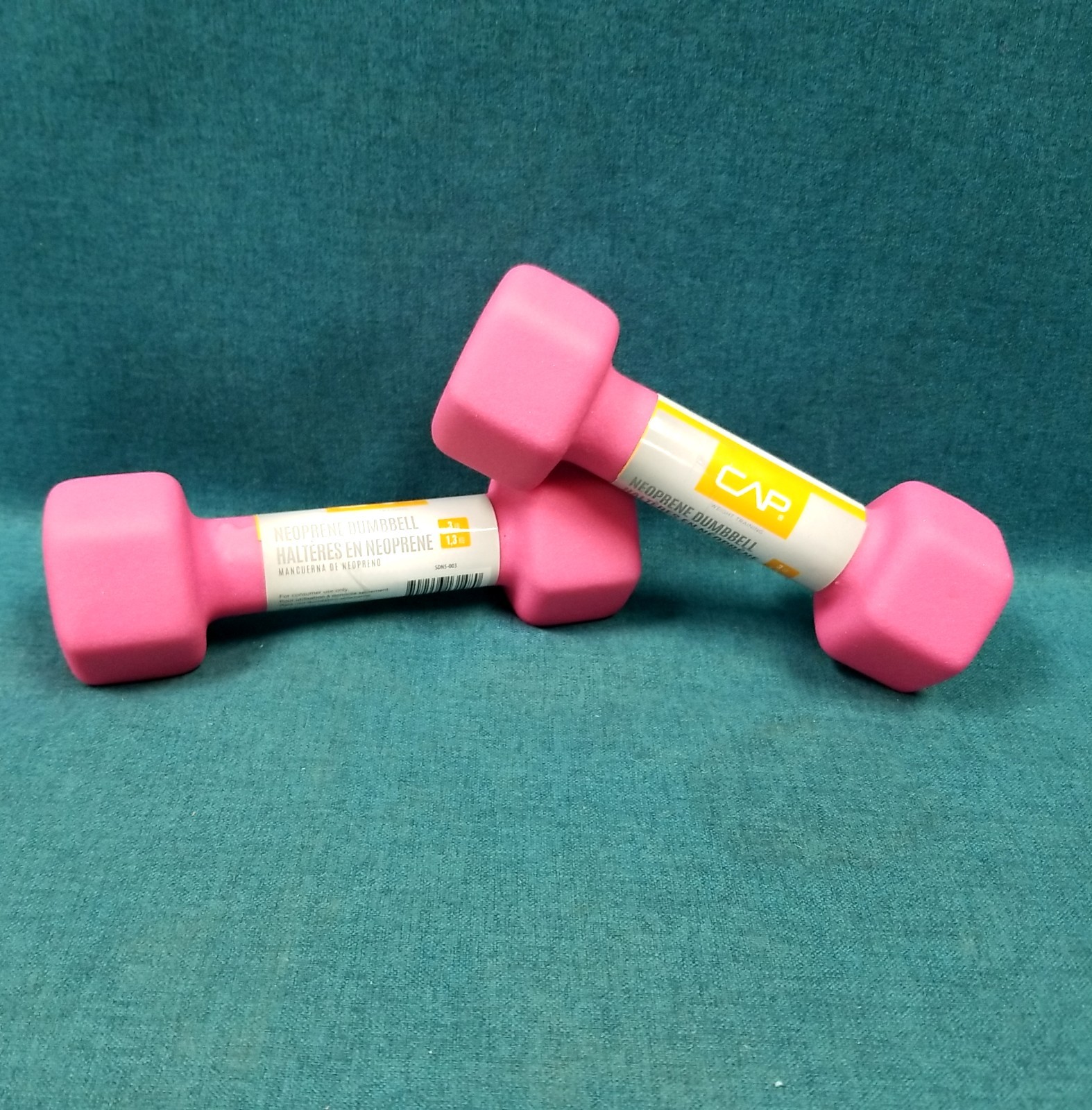 NEW CAP Weight Training Pink Neoprene Dumbbell Set 3LBS.