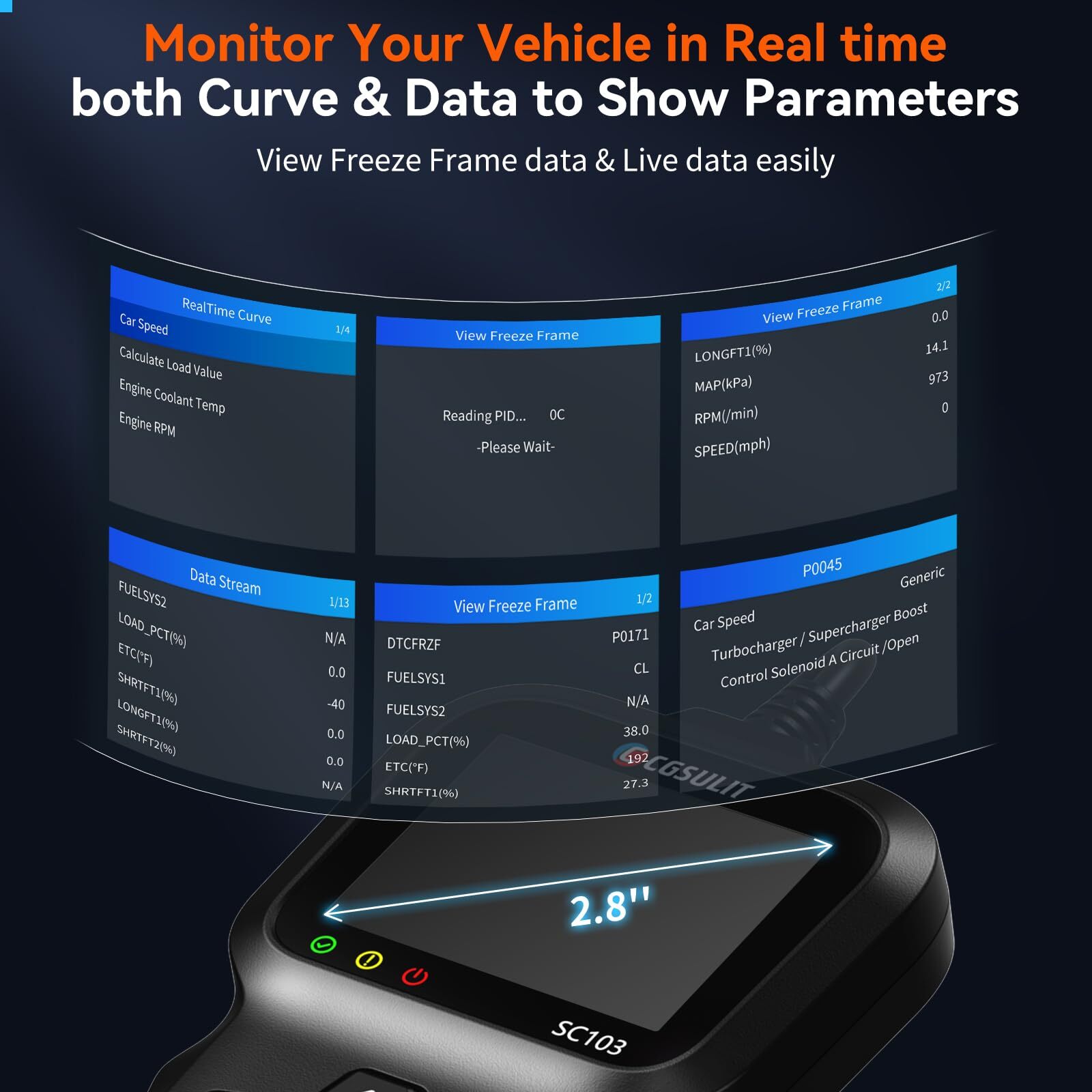 OBD2 Scanner CGSULIT SC103 Car Code Reader Diagnose Check Engine Light Smog