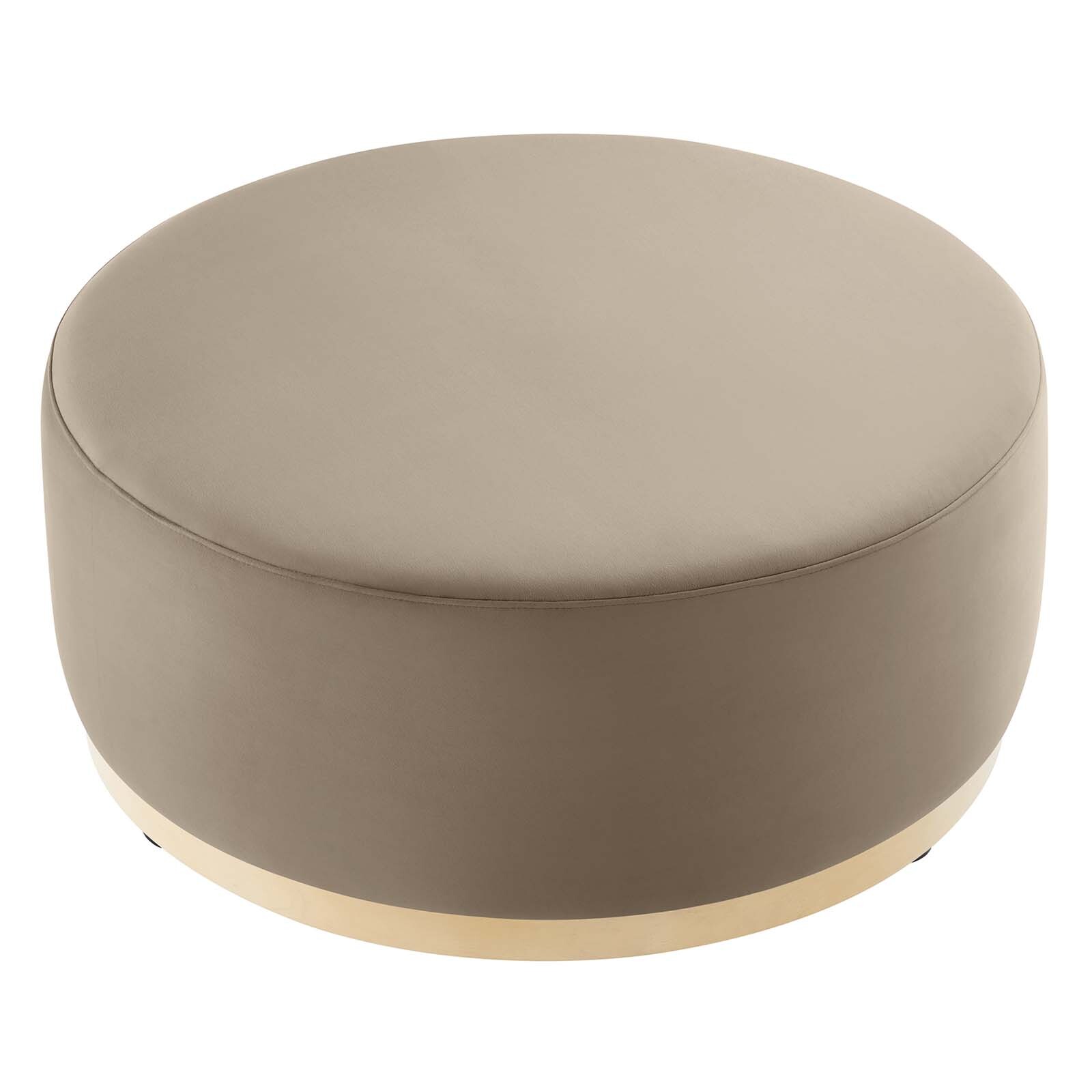 Modway Large 38" Round Performance Velvet Upholstered Ottoman