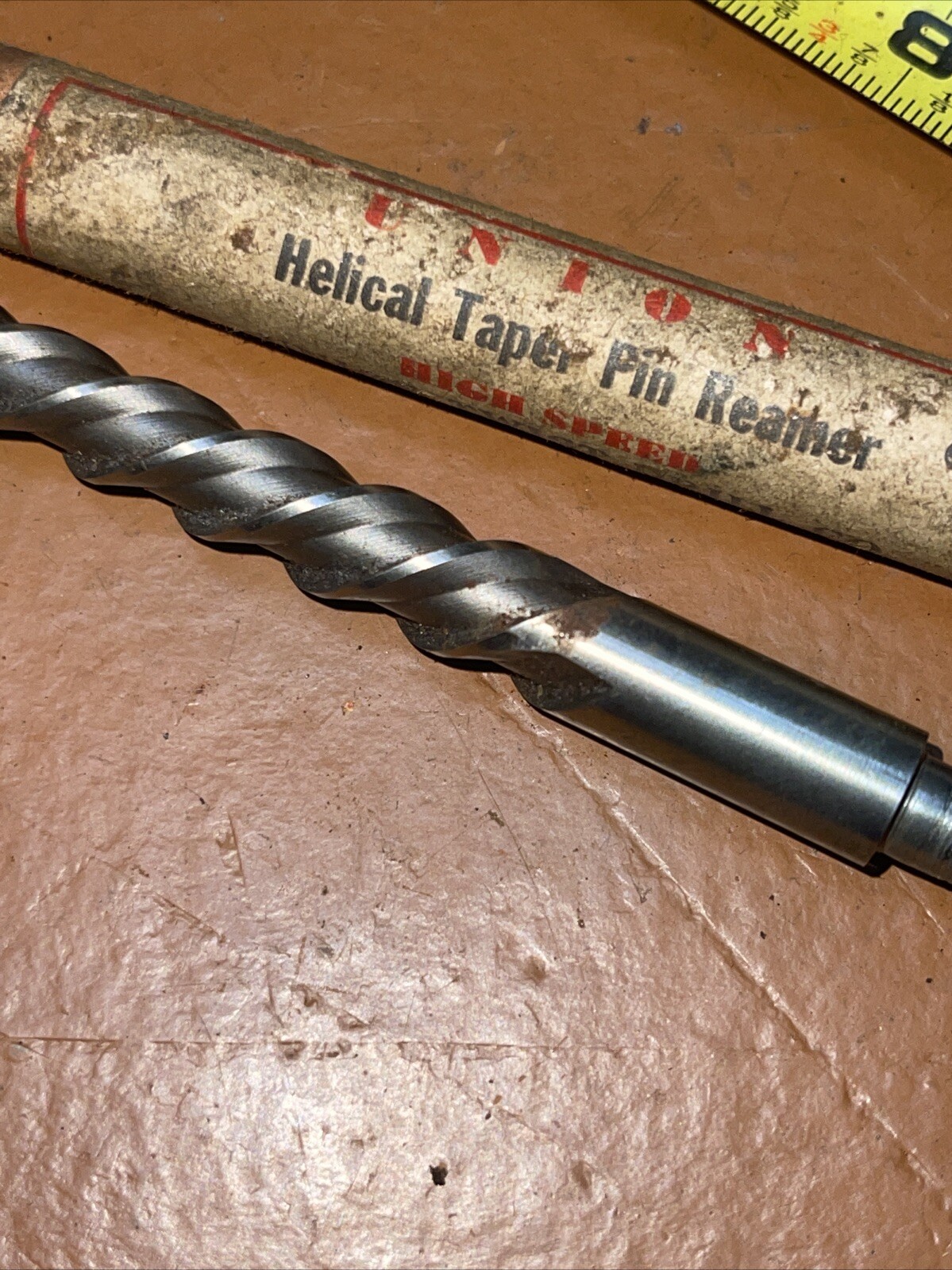 UNION USA No 6 helical taper pin reamer 957 HSW RH cut helical UTD
