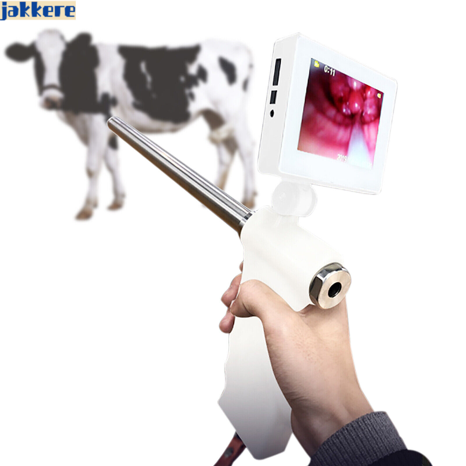 Insemination Kit For Cows Cattle Visual Insemination Gun w/ Adjustable HD Screen