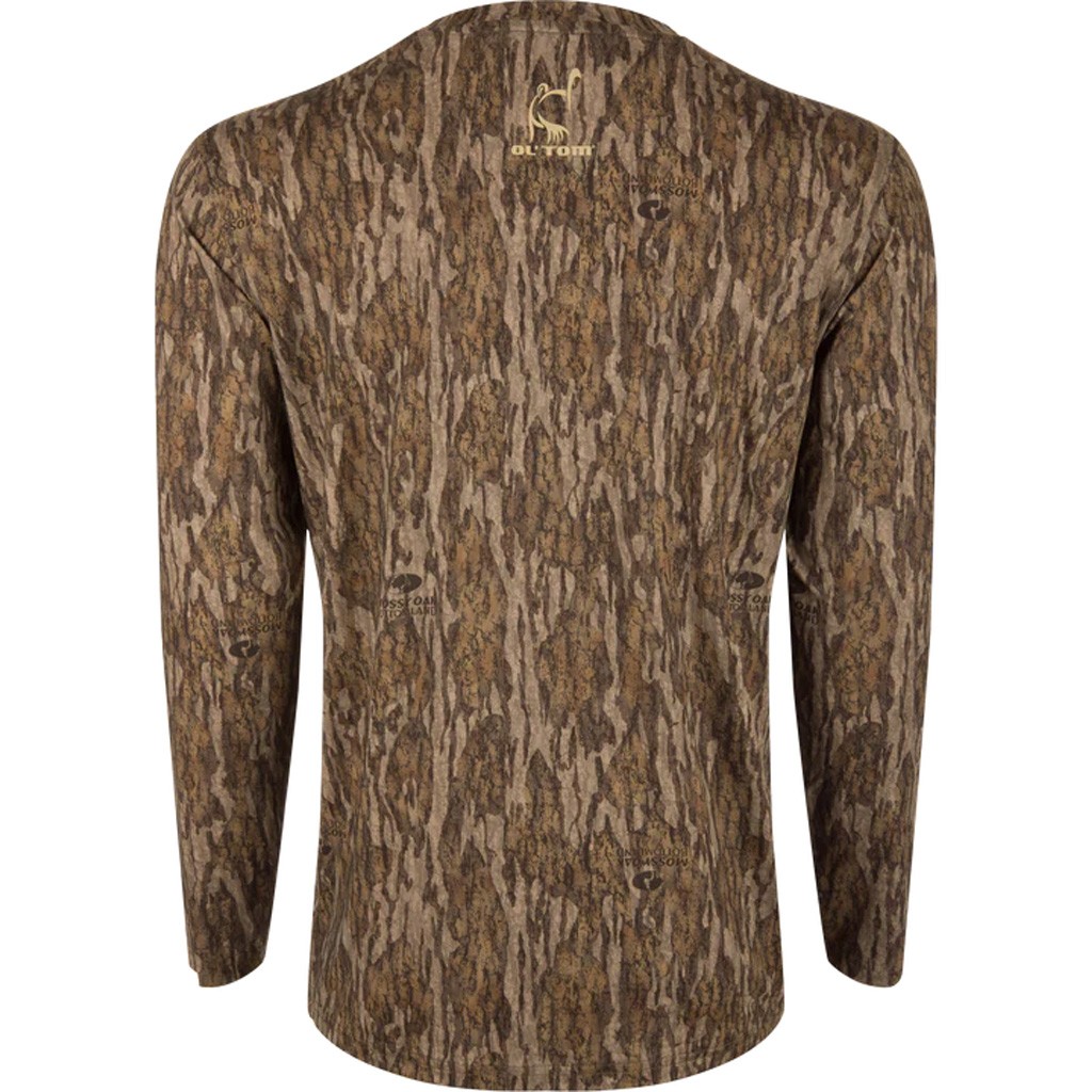 Drake Ol' Tom Performance Crew Camo Print LS MO Bottomland XLarge