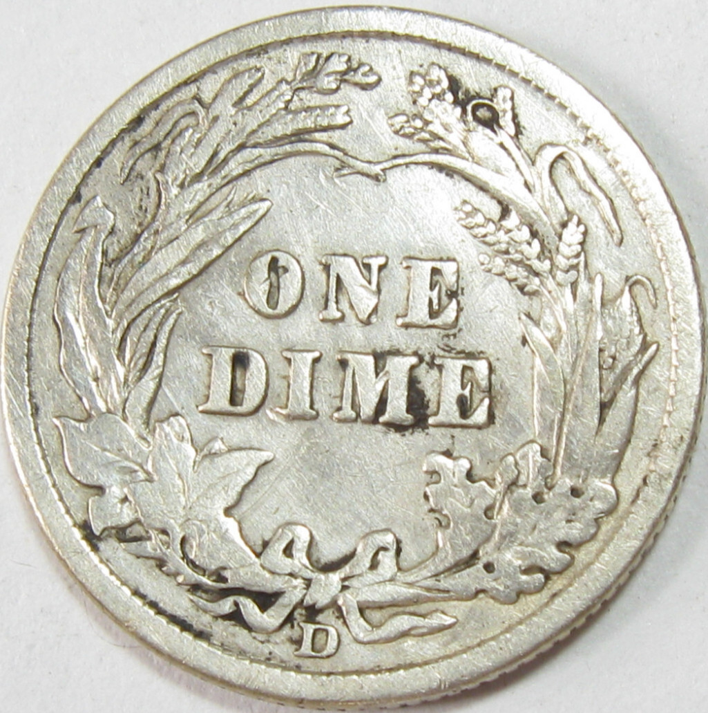 1912-D Silver Barber Dime - #10841-14