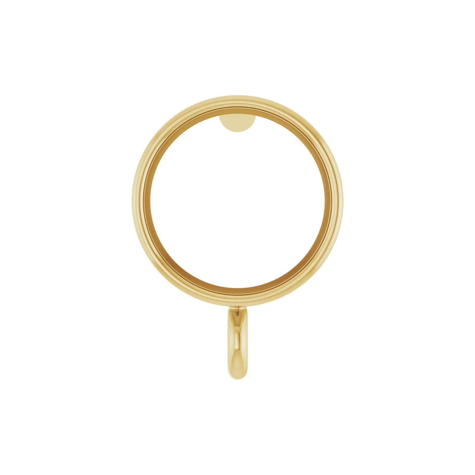 14K 18K Gold, Platinum, Silver 5 mm Round Micro Bezel Earring Setting with Ring