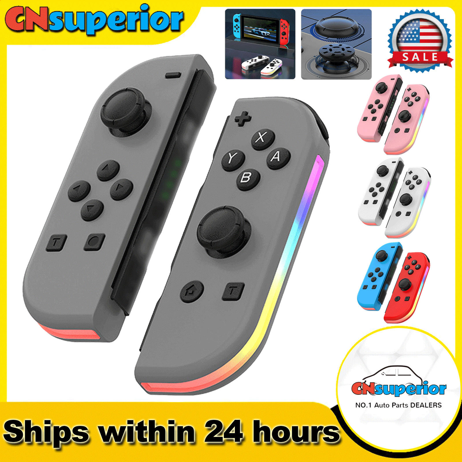 Pair of Controller Wireless Gamepad LED For Nintendo Switch Joy-con Left + Right