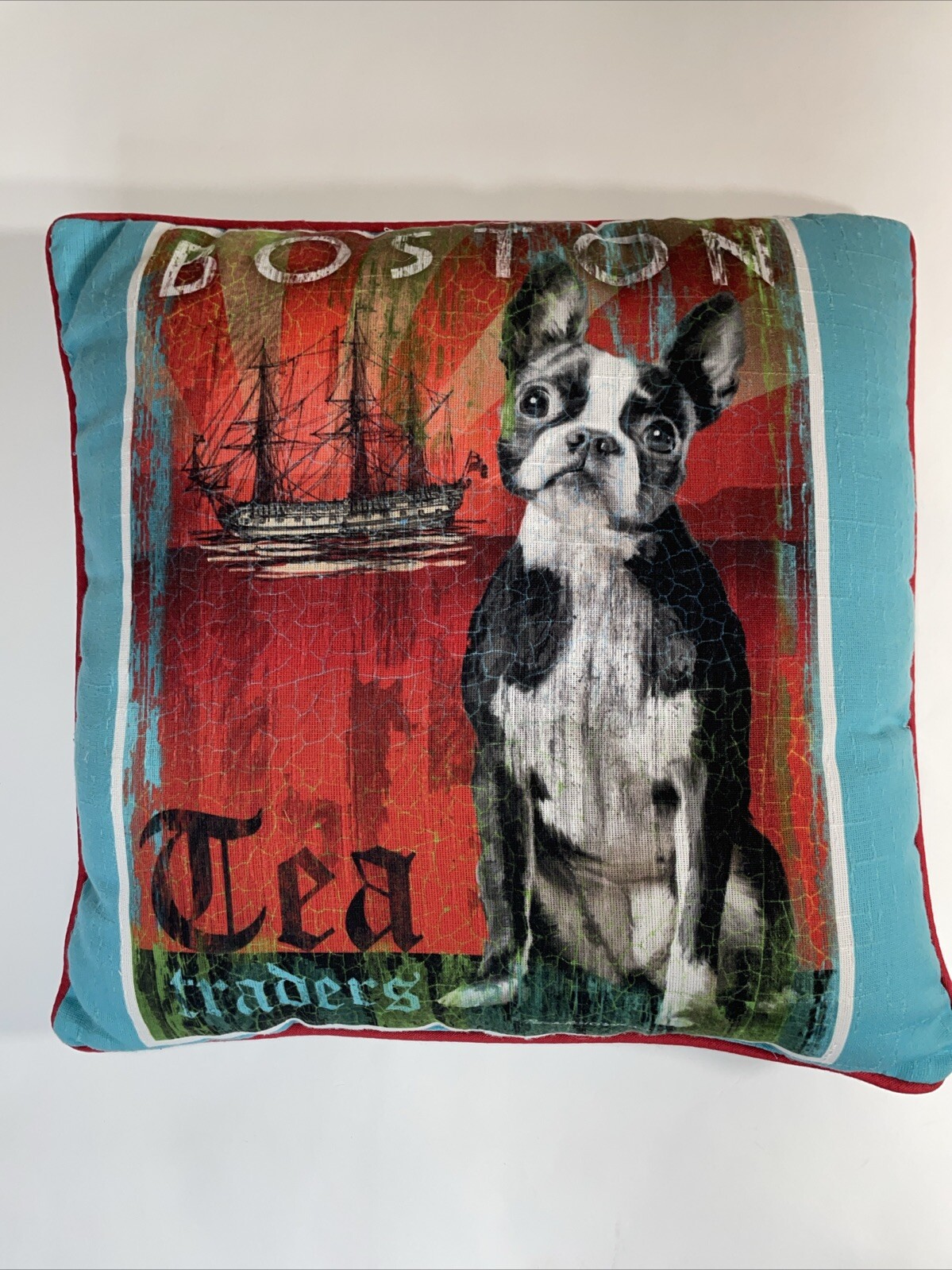 2 Boston Terrior Throw Pillows Robert McClintock Patrick O'Brien 17"