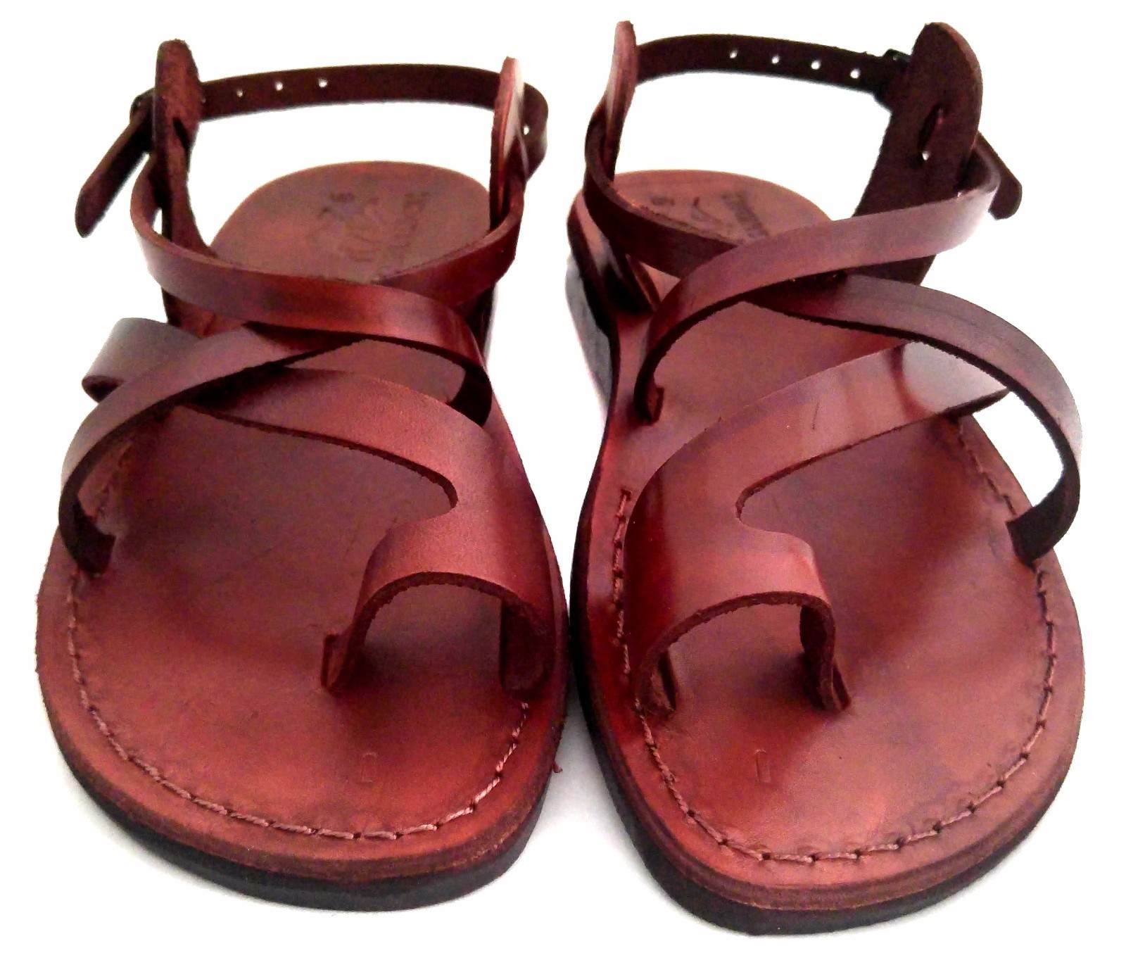 Brown Leather Sandals Womens Gladiator Strap Biblical Jesus UK (3-8) EU(36-42)