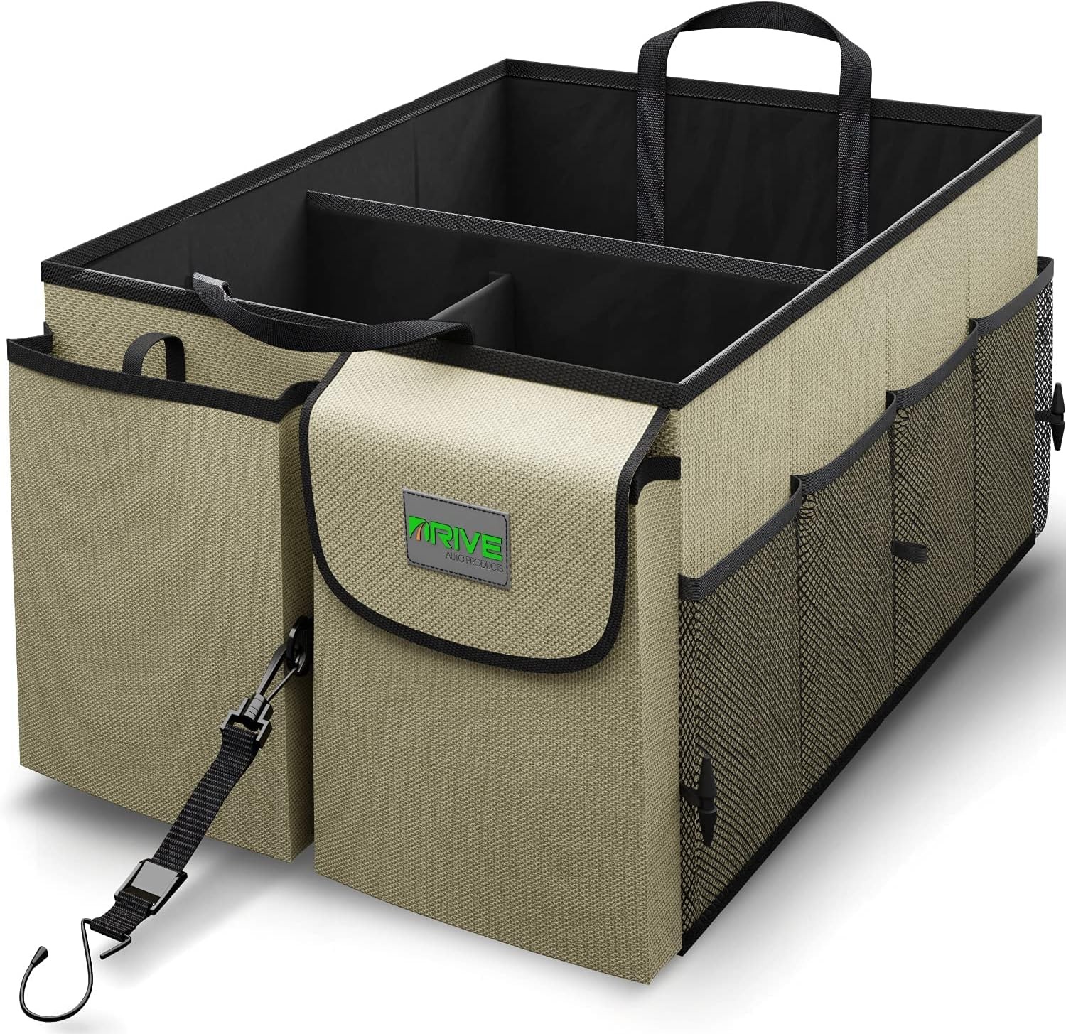 DRIVE - Car Trunk Organizer - Collapsible, Multi-Compartment Automotive Tan