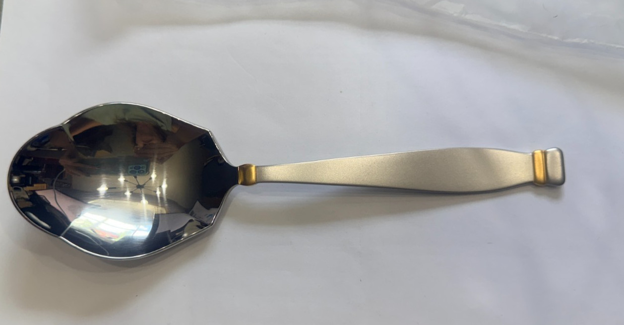 Oneida Stainless SATIN GOLDEN KENSINGTON Solid Smooth Casserole Spoon 8 1/2 in