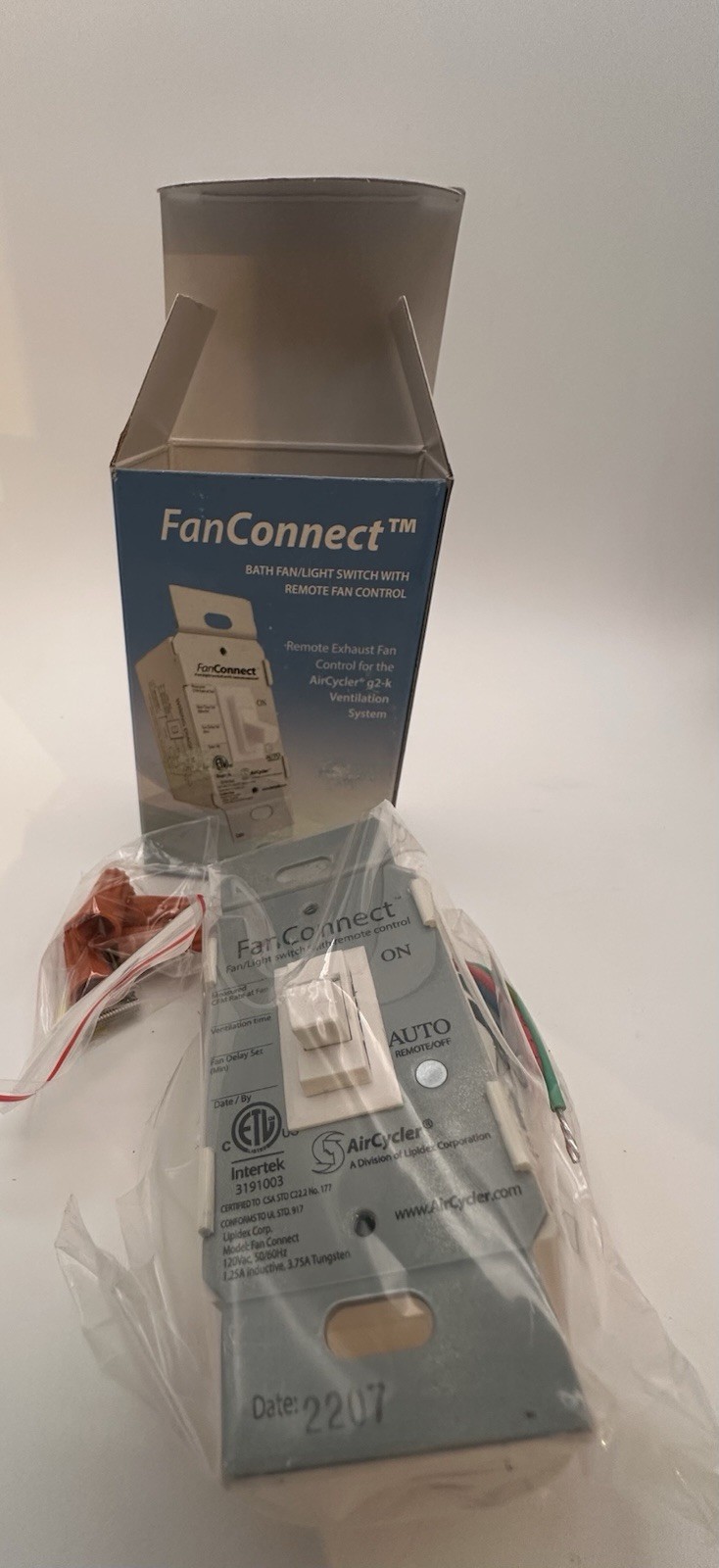 FanConnect AirCycler Fan Control Switch Switch AC-FCS