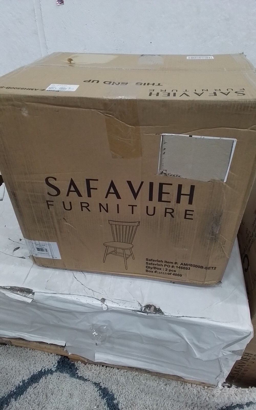 Safavieh PARKER SPINDEL SIDE CHAIR, Reduced Price 2172752020 AMH8500B-SET2