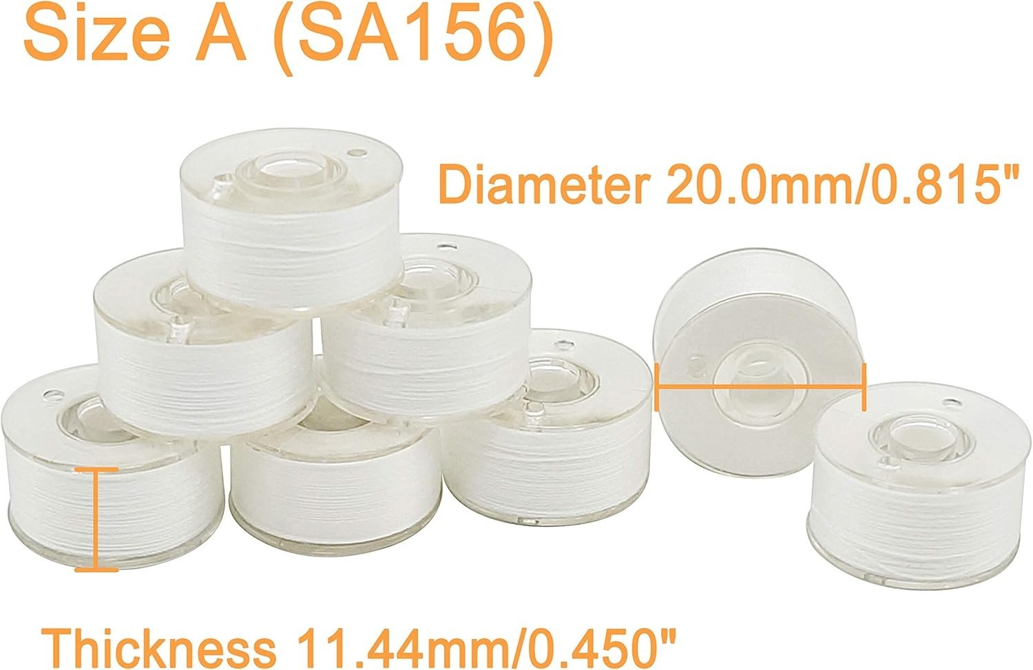 Soft Touch 25pcs Size A Prewound Bobbin Thread for Easy Sewing & Embroidery