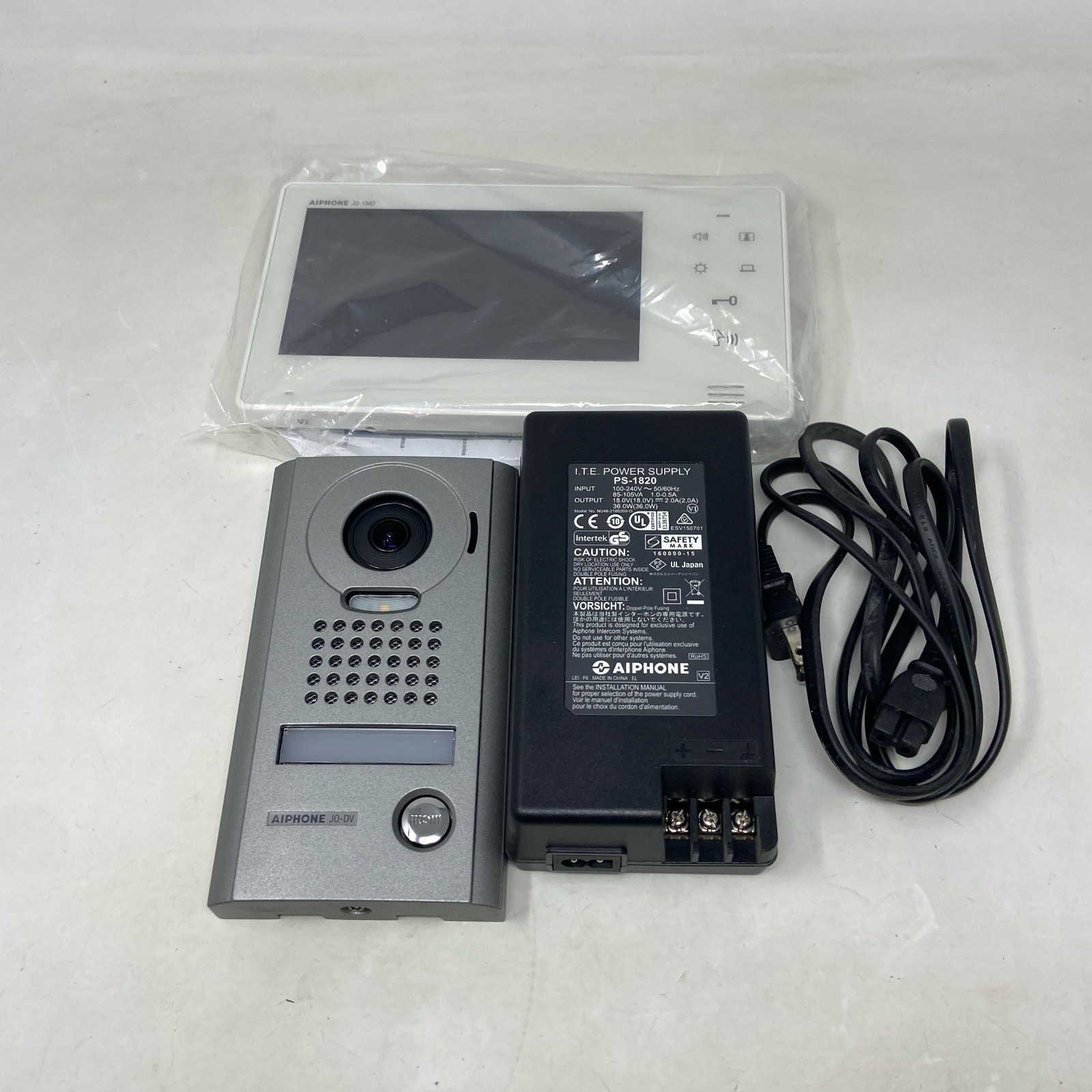 Aiphone JO Series JOS-1V 7" Video Intercom Kit - White JO-1MD Monitor + Silver J