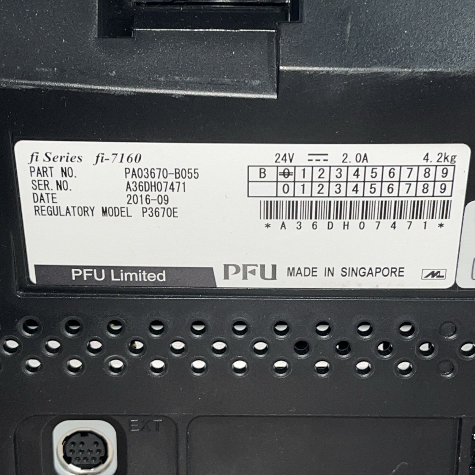FUJITSU FI-7160 DOCUMENT SCANNER PRINTER